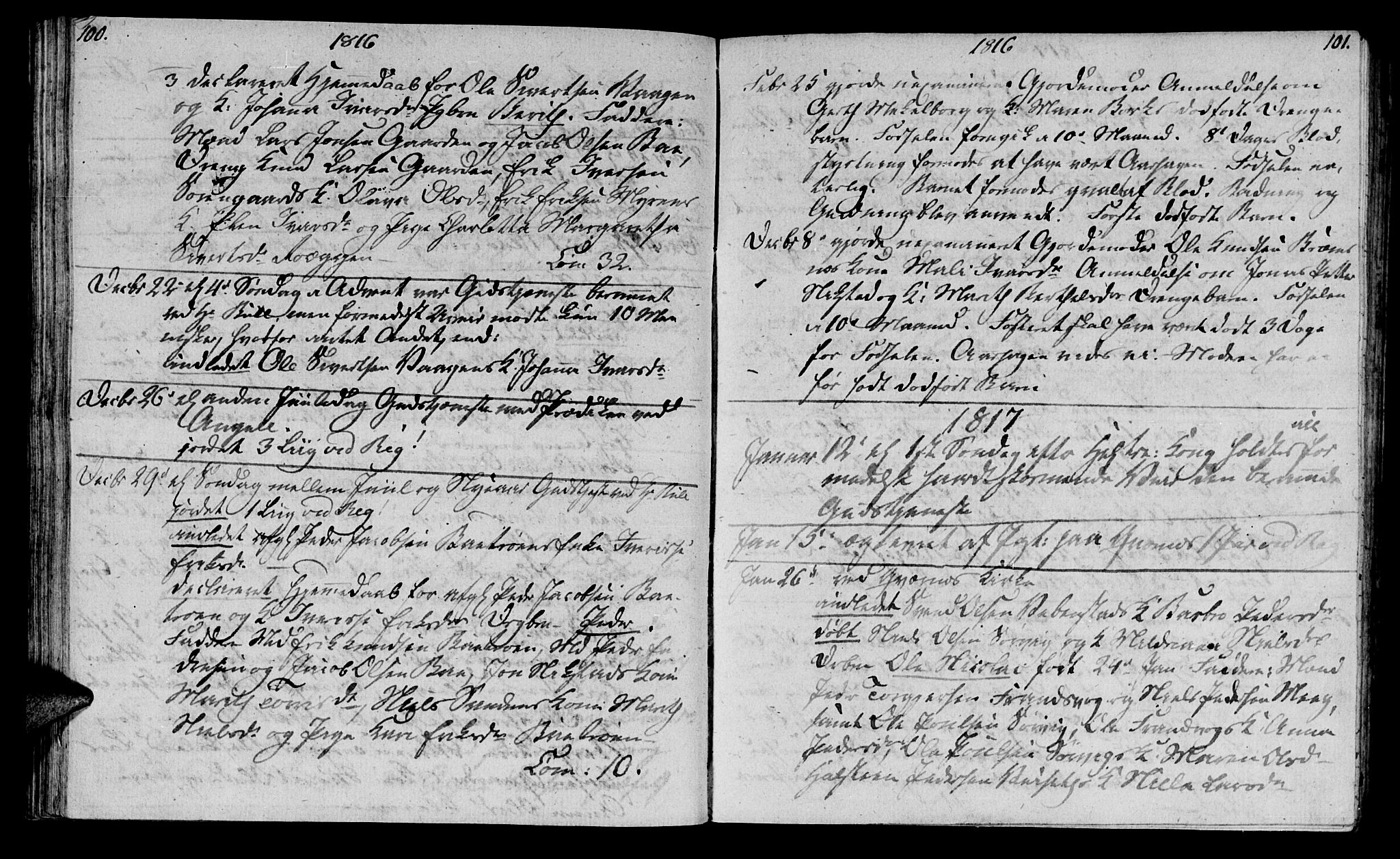 Ministerialprotokoller, klokkerbøker og fødselsregistre - Møre og Romsdal, SAT/A-1454/569/L0817: Parish register (official) no. 569A03, 1805-1819, p. 100-101