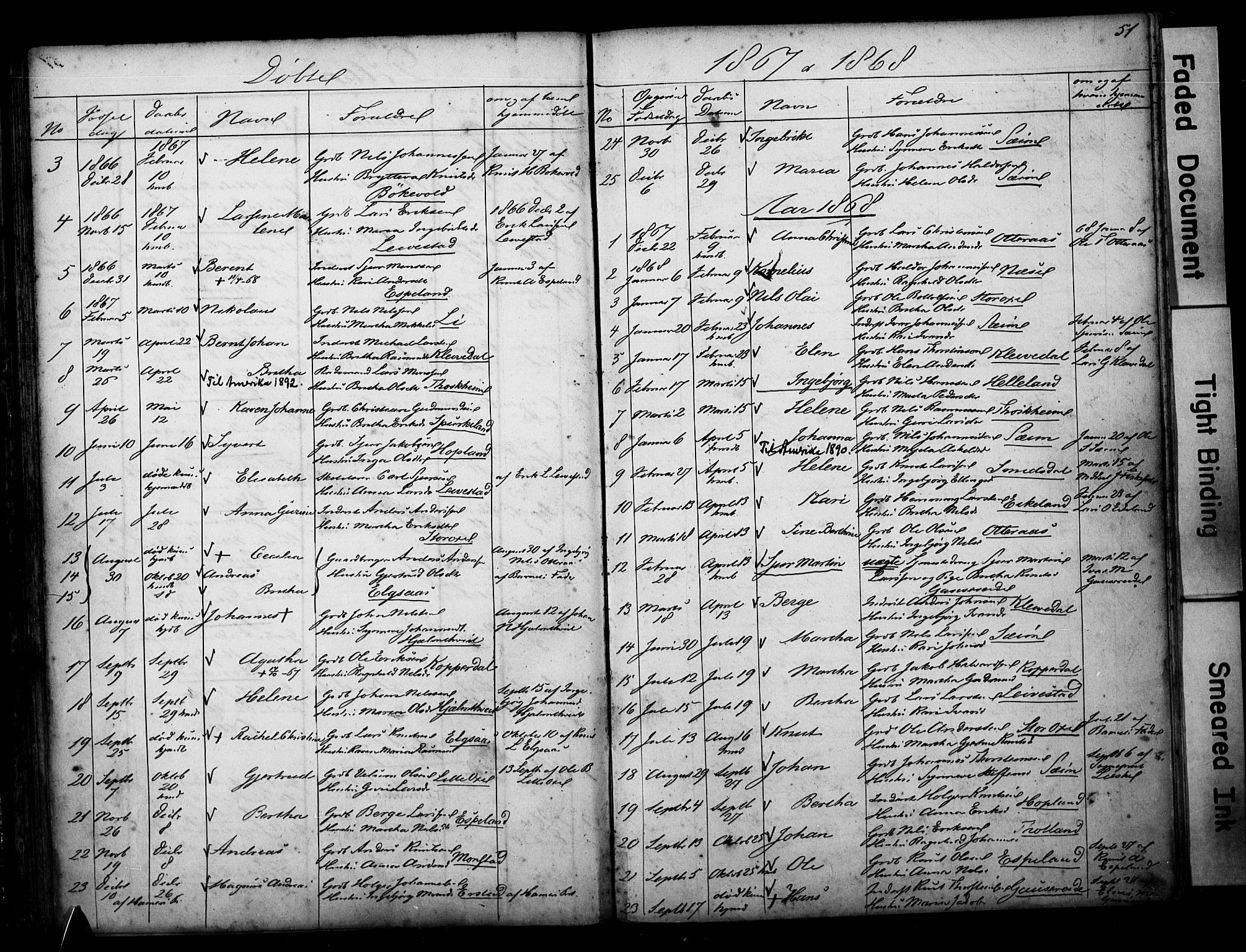 Alversund Sokneprestembete, SAB/A-73901/H/Ha/Hab: Parish register (copy) no. D 1, 1800-1870, p. 51