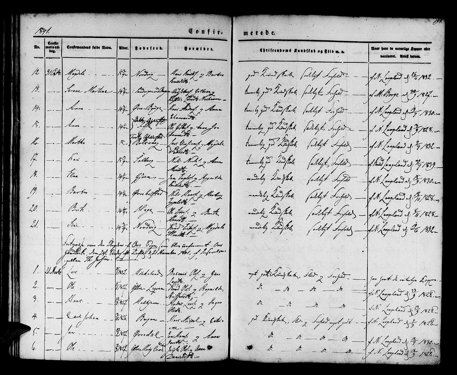 Os sokneprestembete, SAB/A-99929: Parish register (official) no. A 15, 1839-1851, p. 198