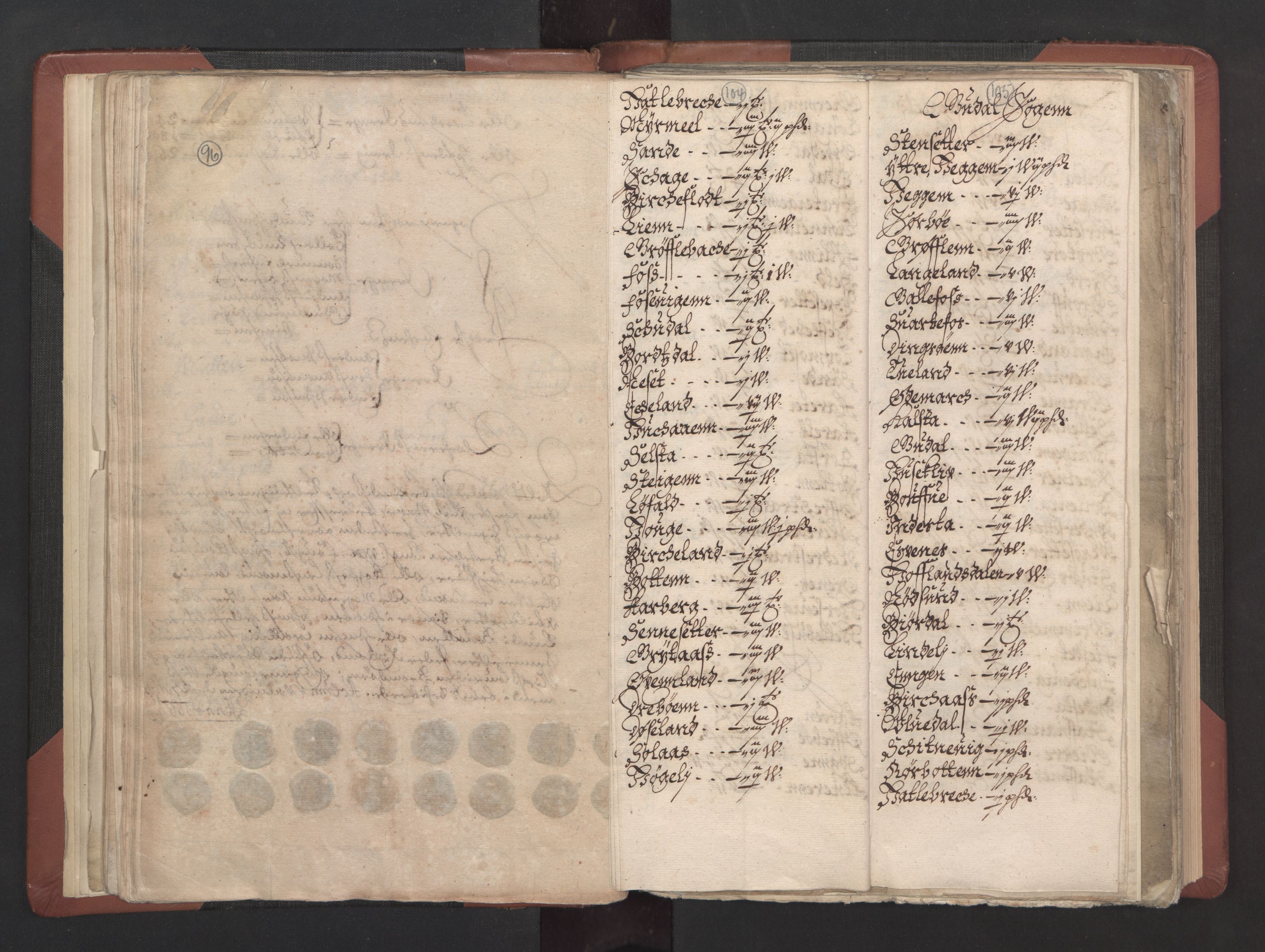 RA, Bailiff's Census 1664-1666, no. 15: Nordfjord fogderi and Sunnfjord fogderi, 1664, p. 104-105