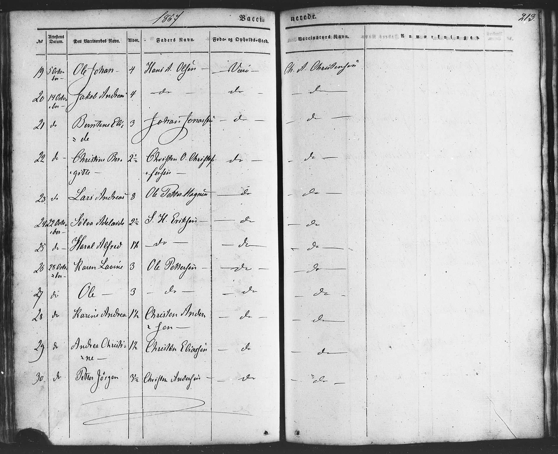 Ministerialprotokoller, klokkerbøker og fødselsregistre - Nordland, SAT/A-1459/807/L0121: Parish register (official) no. 807A04, 1846-1879, p. 213