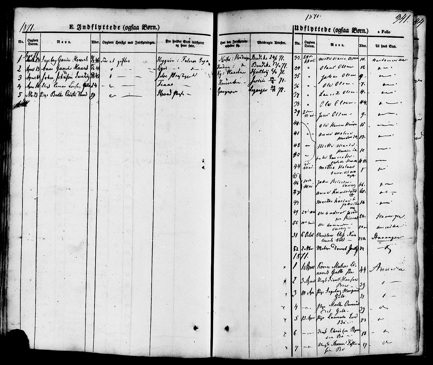 Rennesøy sokneprestkontor, SAST/A -101827/H/Ha/Haa/L0006: Parish register (official) no. A 6, 1860-1878, p. 341