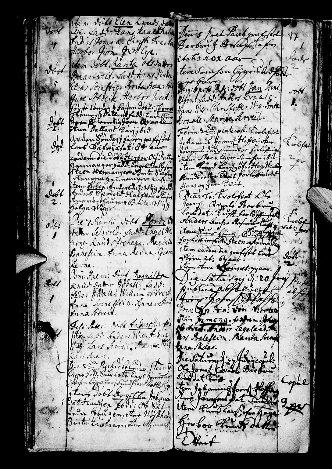 Os sokneprestembete, SAB/A-99929: Parish register (official) no. A 5, 1669-1760, p. 87