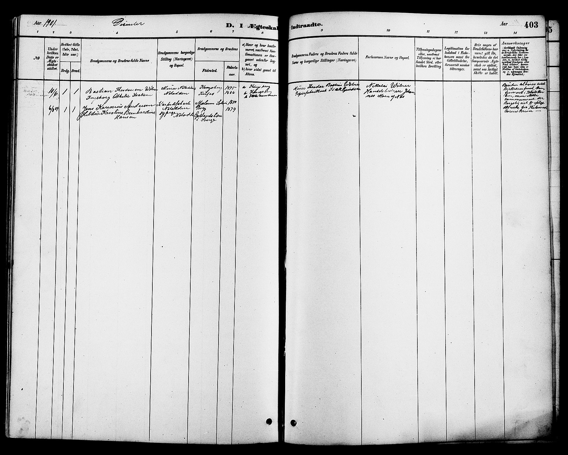 Heddal kirkebøker, SAKO/A-268/G/Ga/L0002: Parish register (copy) no. I 2, 1879-1908, p. 403