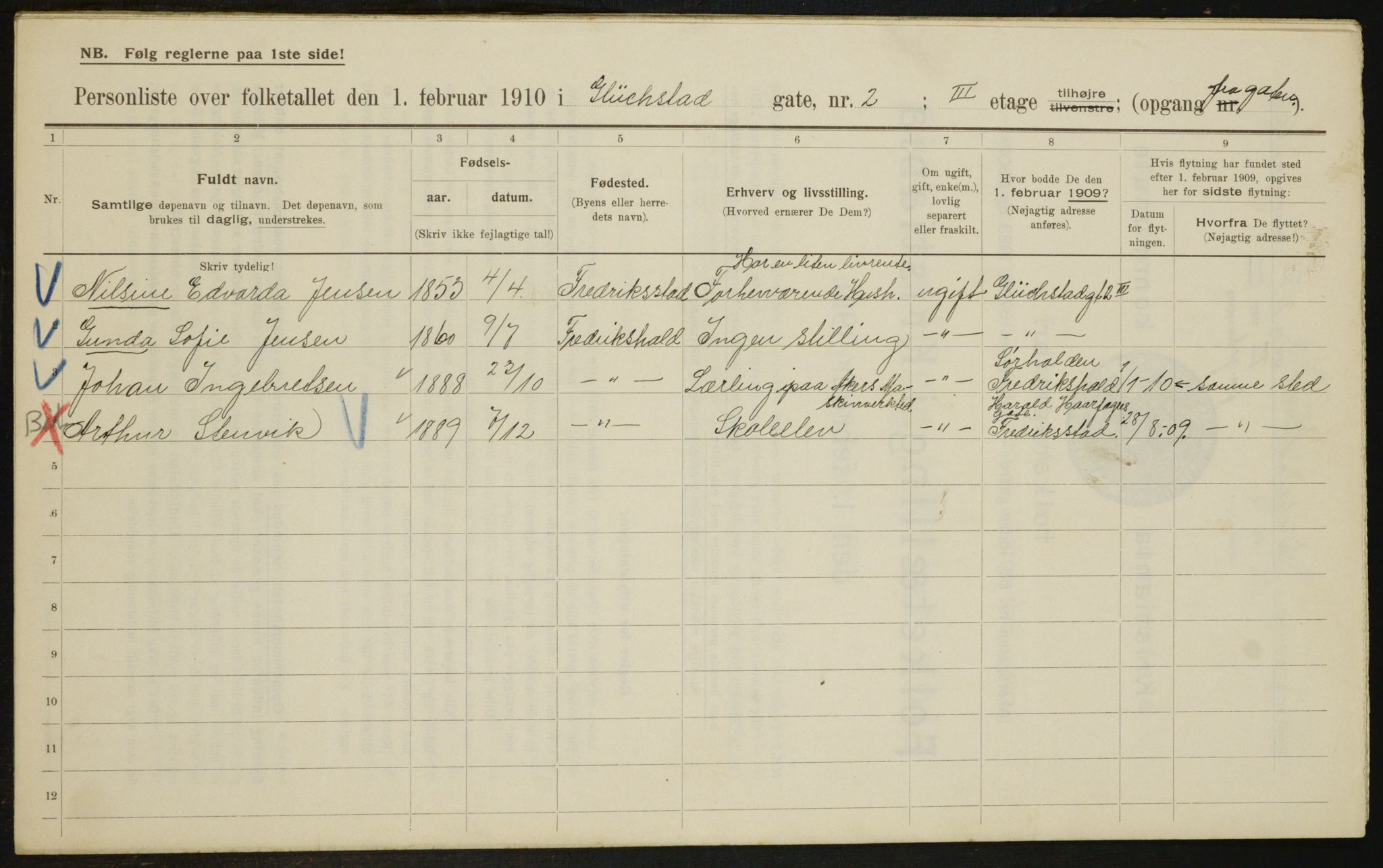 OBA, Municipal Census 1910 for Kristiania, 1910, p. 27907