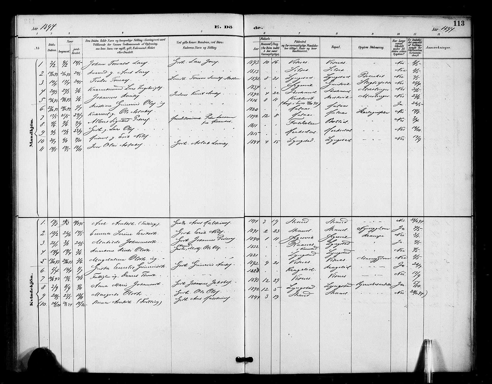 Ministerialprotokoller, klokkerbøker og fødselsregistre - Møre og Romsdal, AV/SAT-A-1454/571/L0836: Parish register (official) no. 571A01, 1884-1899, p. 113