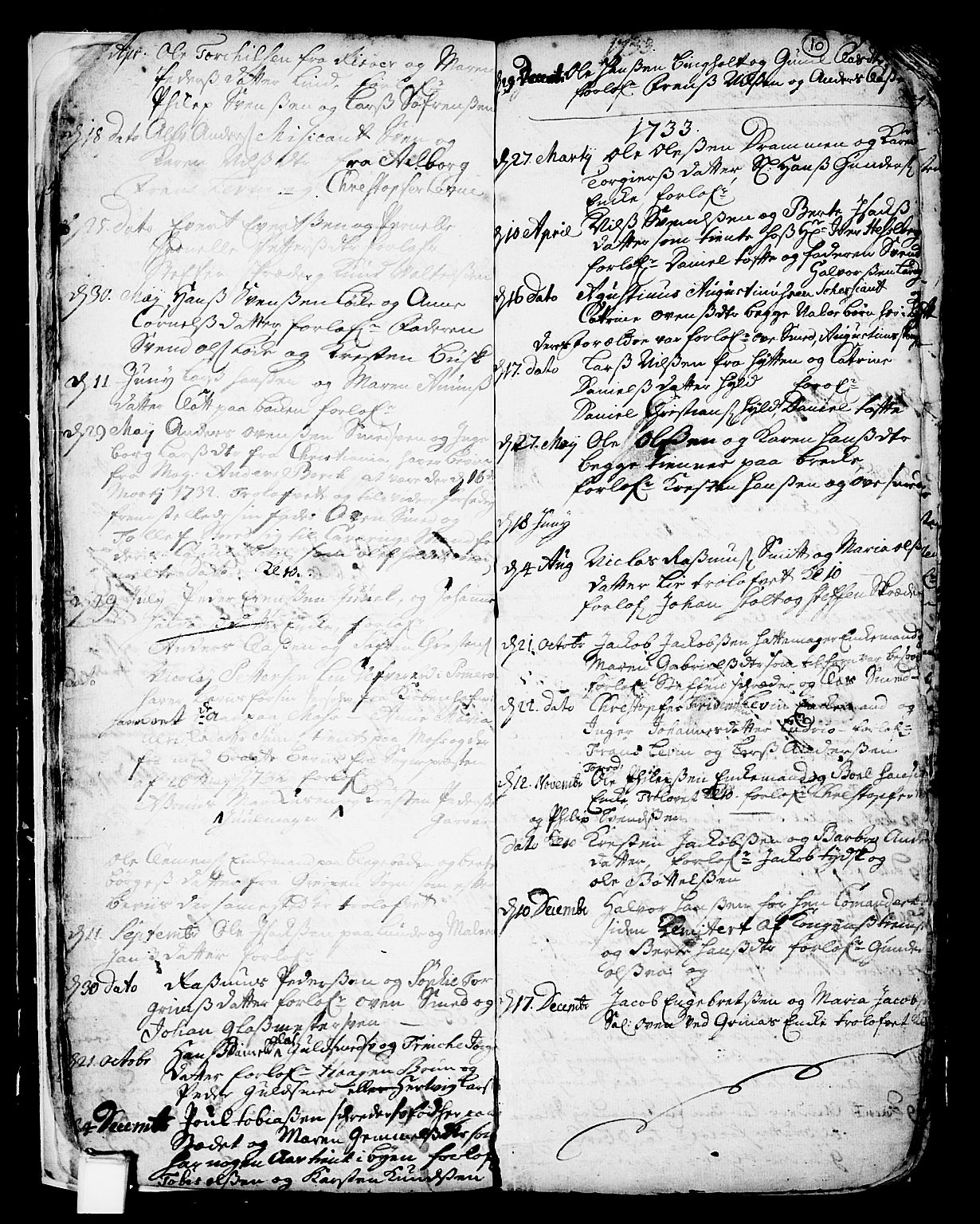 Skien kirkebøker, SAKO/A-302/F/Fa/L0002: Parish register (official) no. 2, 1716-1757, p. 10