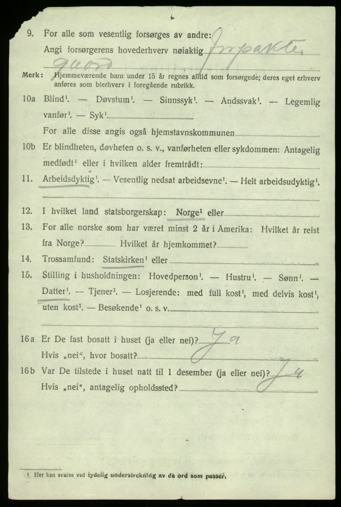 SAB, 1920 census for Fana, 1920, p. 5050