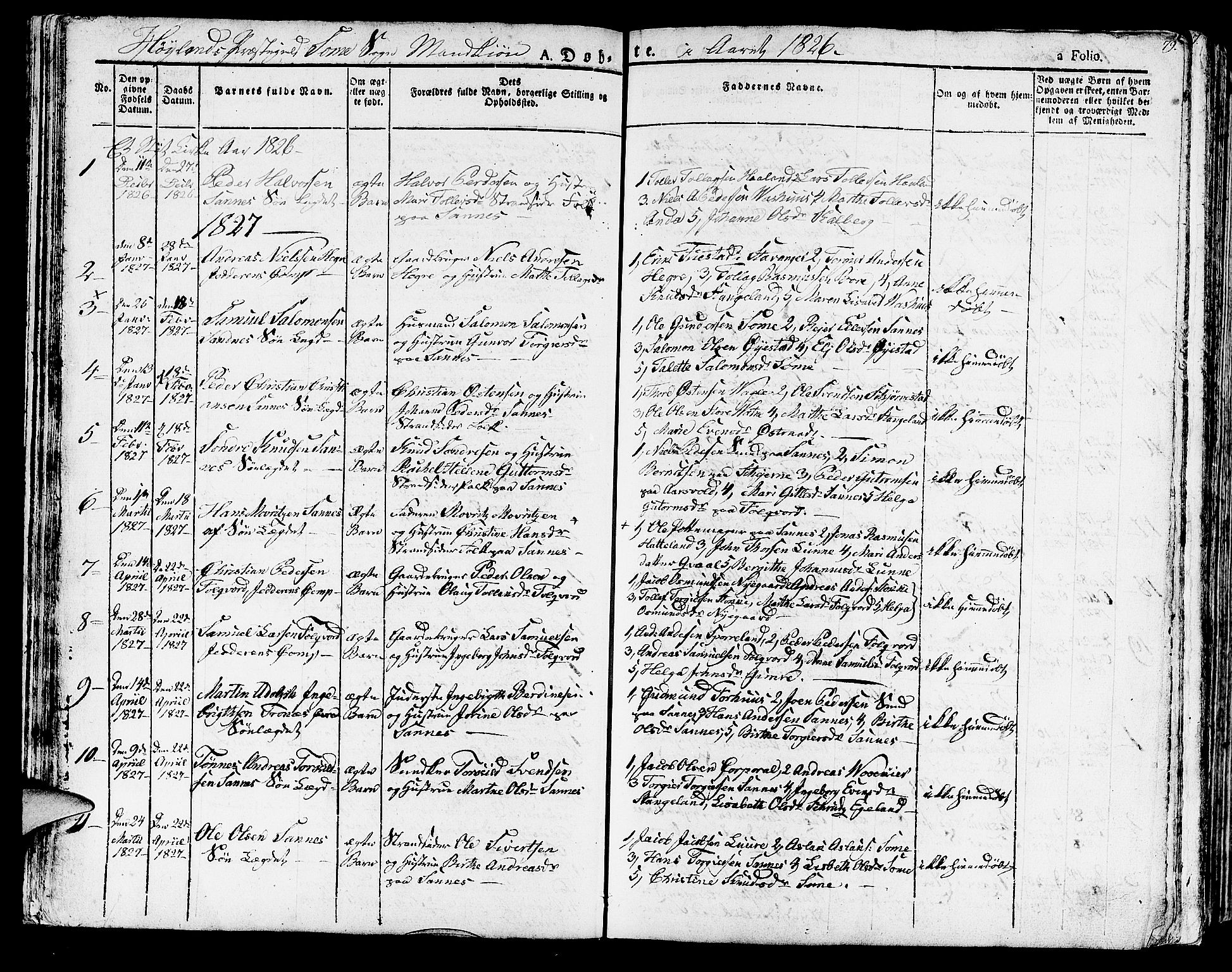 Høyland sokneprestkontor, AV/SAST-A-101799/001/30BA/L0007: Parish register (official) no. A 7 /2, 1825-1841, p. 79