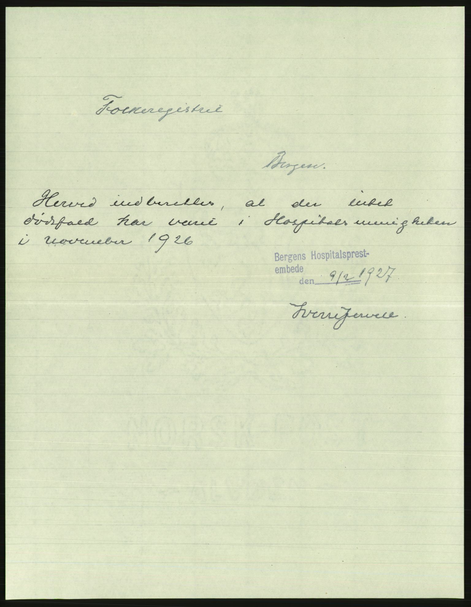 Statistisk sentralbyrå, Sosiodemografiske emner, Befolkning, AV/RA-S-2228/D/Df/Dfc/Dfcf/L0028: Bergen: Gifte, døde, dødfødte., 1926, p. 803