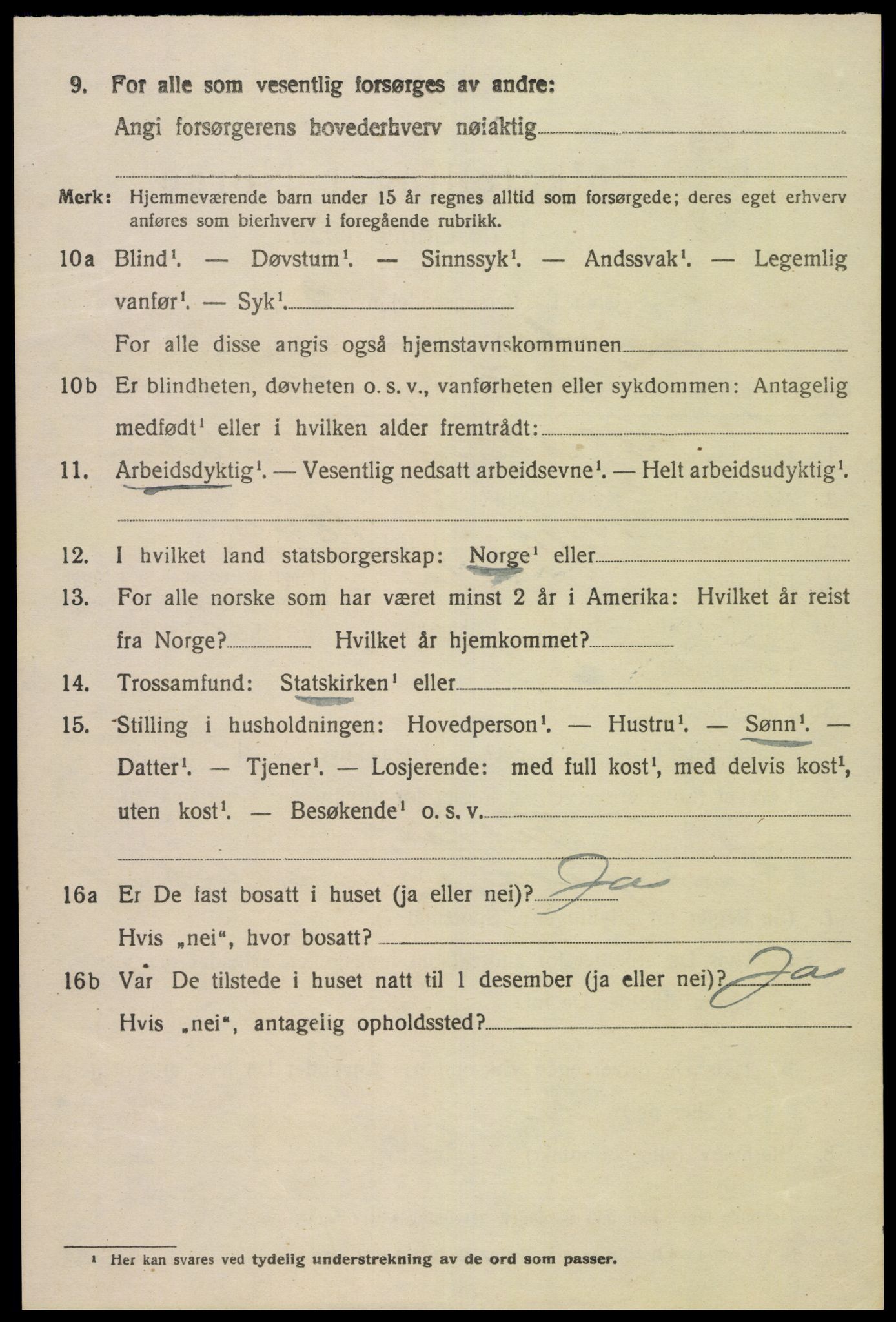 SAK, 1920 census for Lista, 1920, p. 12566