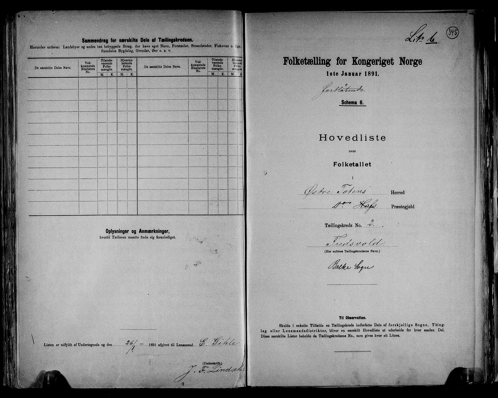 RA, 1891 census for 0528 Østre Toten, 1891, p. 8