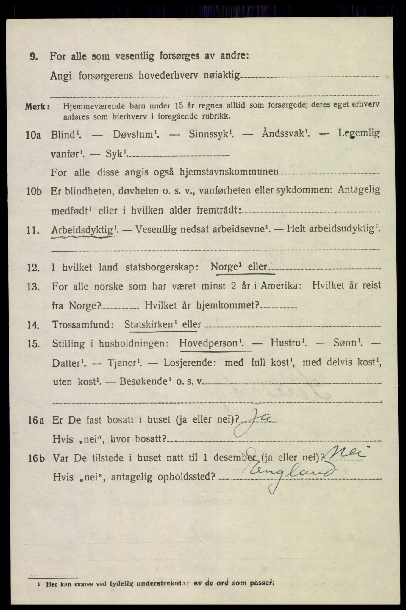 SAK, 1920 census for Dypvåg, 1920, p. 2304