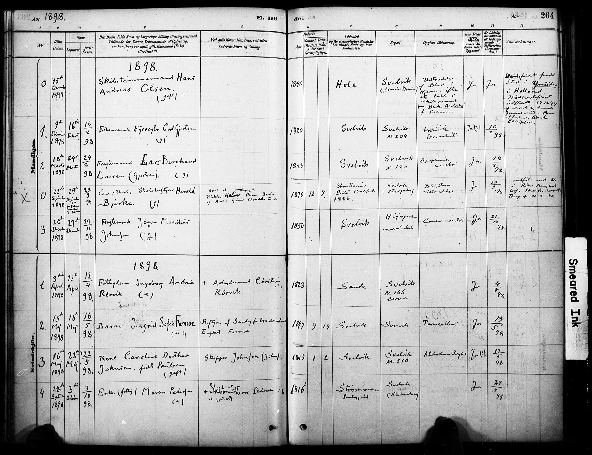 Strømm kirkebøker, AV/SAKO-A-322/F/Fb/L0001: Parish register (official) no. II 1, 1878-1899, p. 264