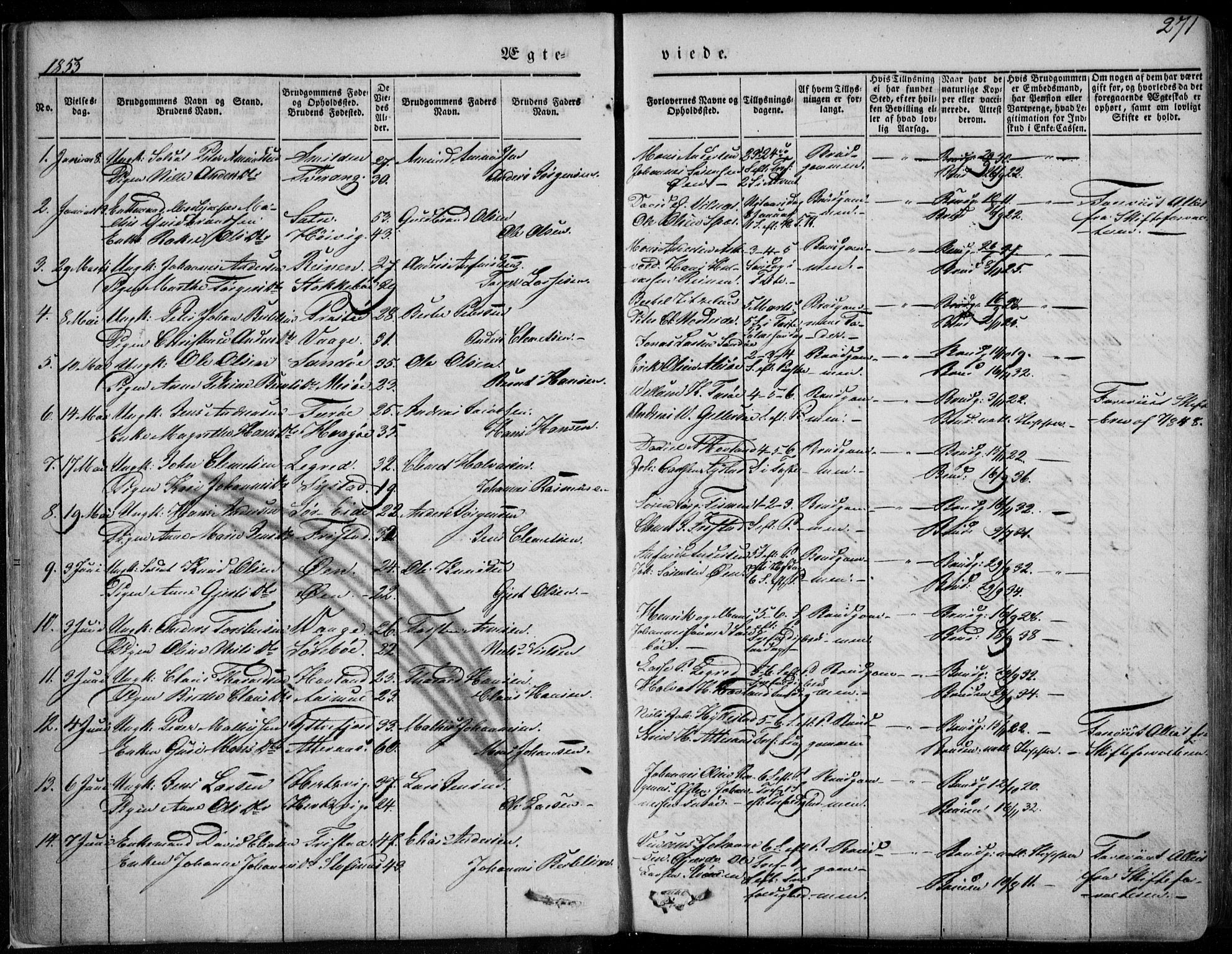Askvoll sokneprestembete, AV/SAB-A-79501/H/Haa/Haaa/L0011/0002: Parish register (official) no. A 11 II, 1845-1878, p. 271