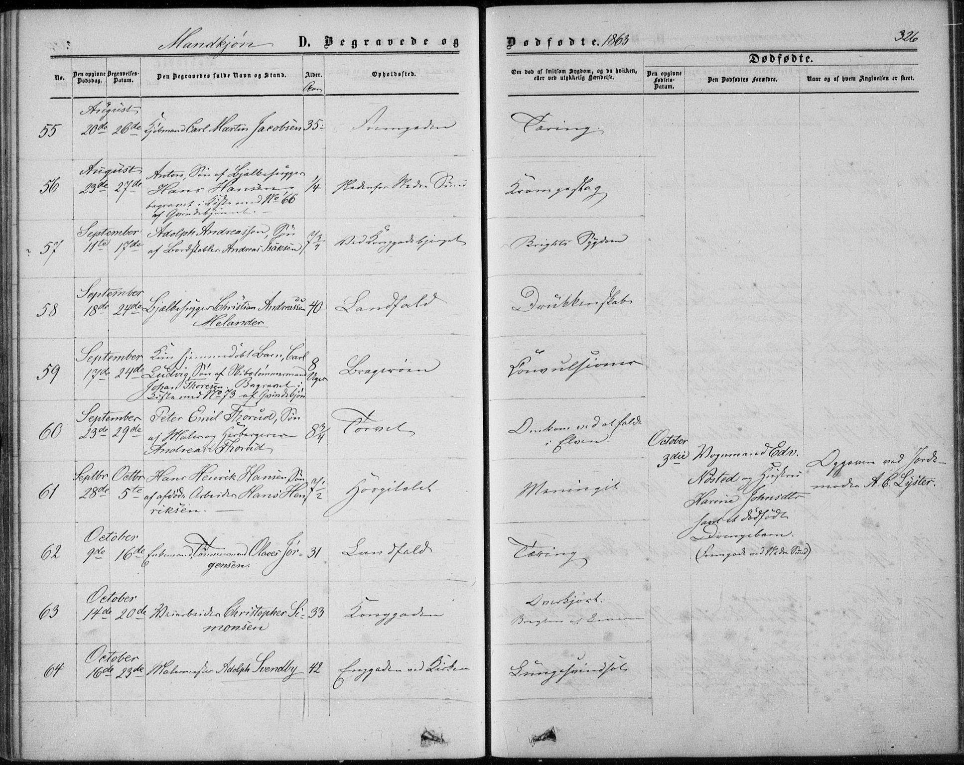 Bragernes kirkebøker, AV/SAKO-A-6/F/Fb/L0003: Parish register (official) no. II 3, 1860-1868, p. 326