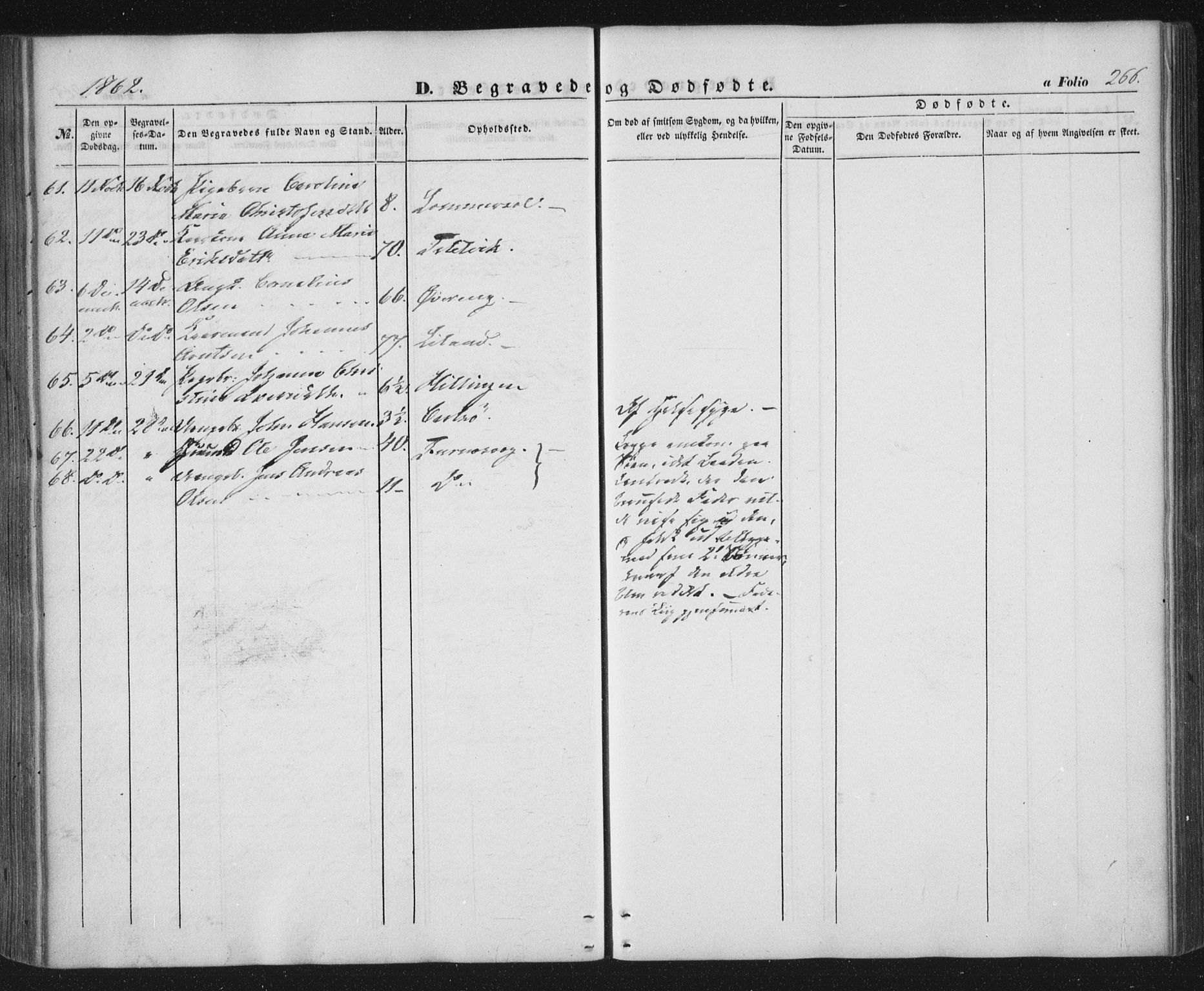 Ministerialprotokoller, klokkerbøker og fødselsregistre - Nordland, AV/SAT-A-1459/859/L0844: Parish register (official) no. 859A04, 1849-1862, p. 266