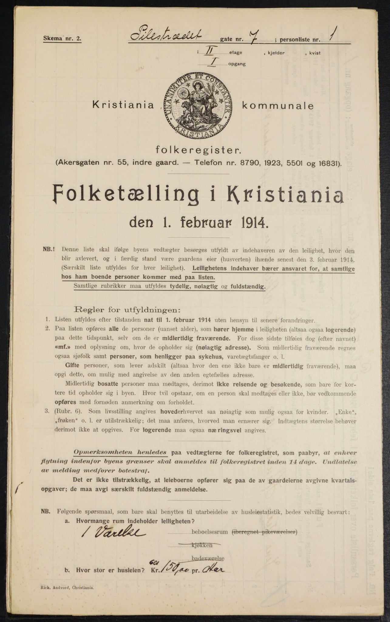 OBA, Municipal Census 1914 for Kristiania, 1914, p. 78882