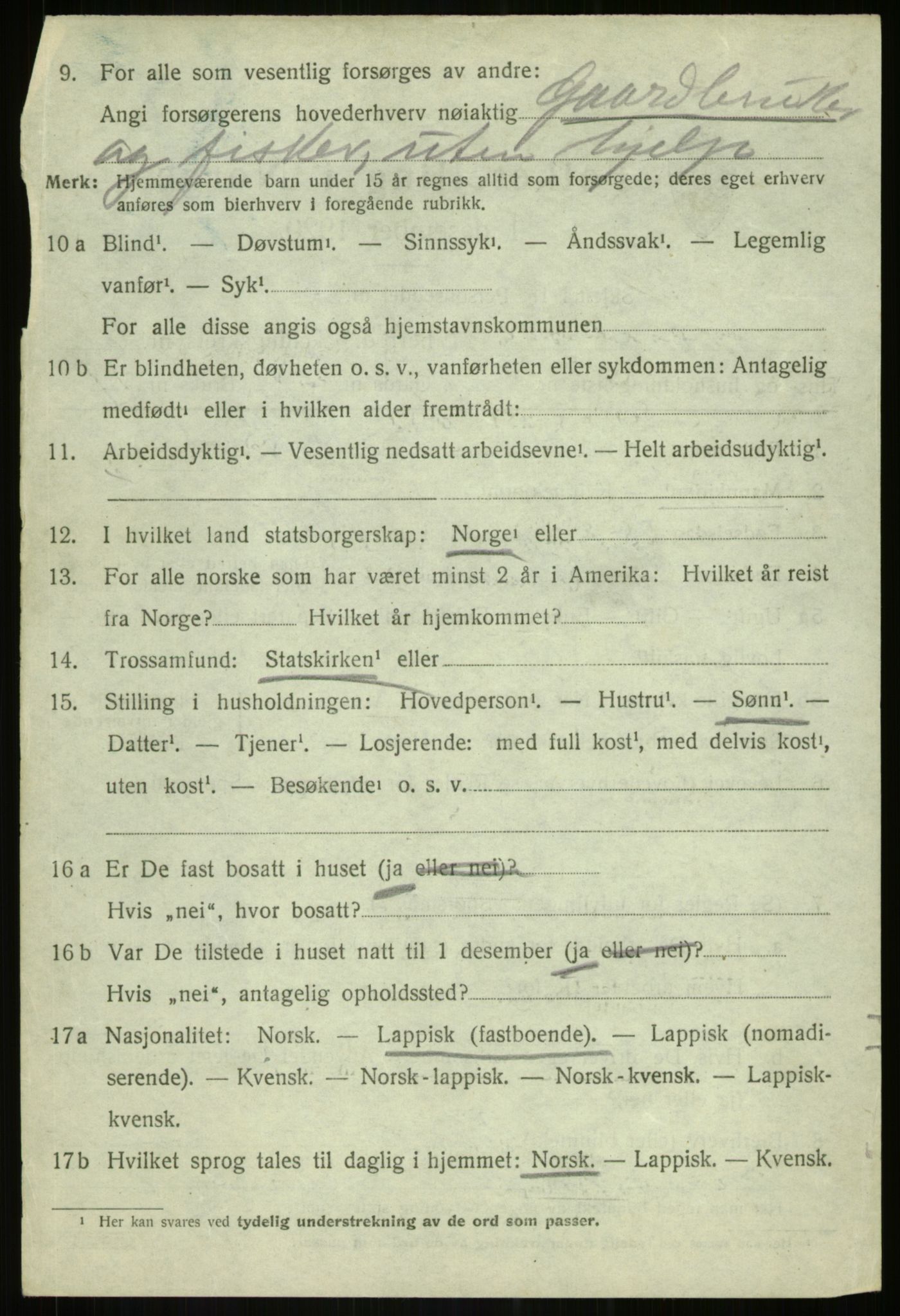 SATØ, 1920 census for Lenvik, 1920, p. 9245