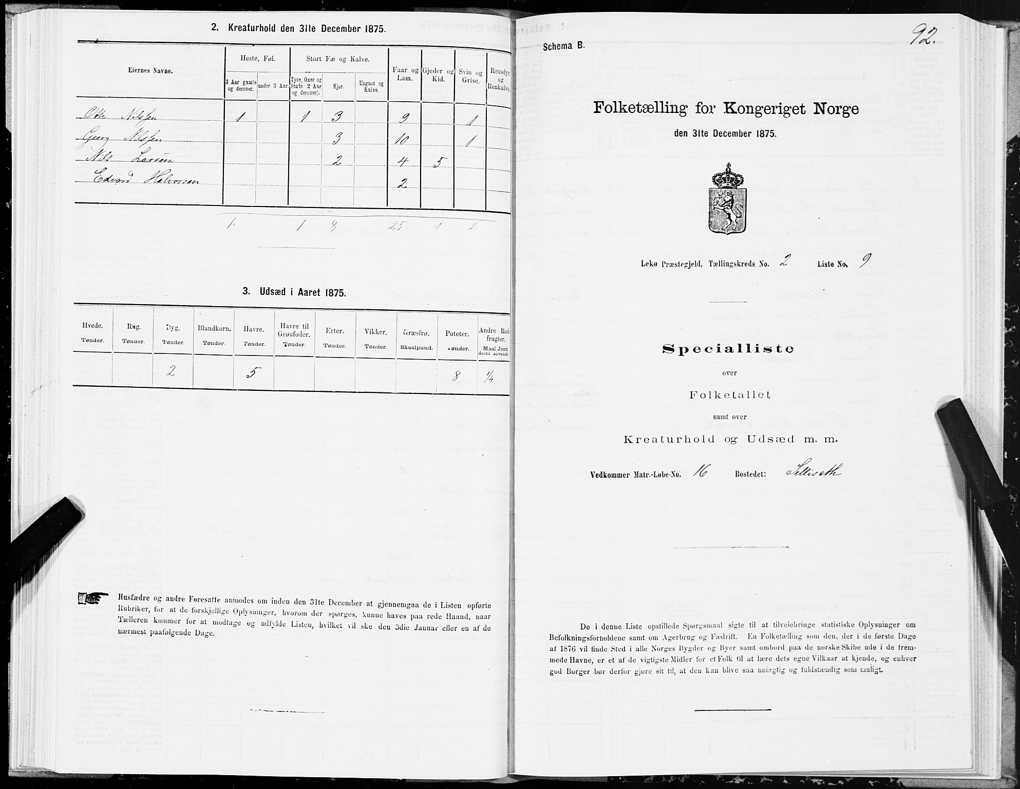 SAT, 1875 census for 1755P Leka, 1875, p. 1092