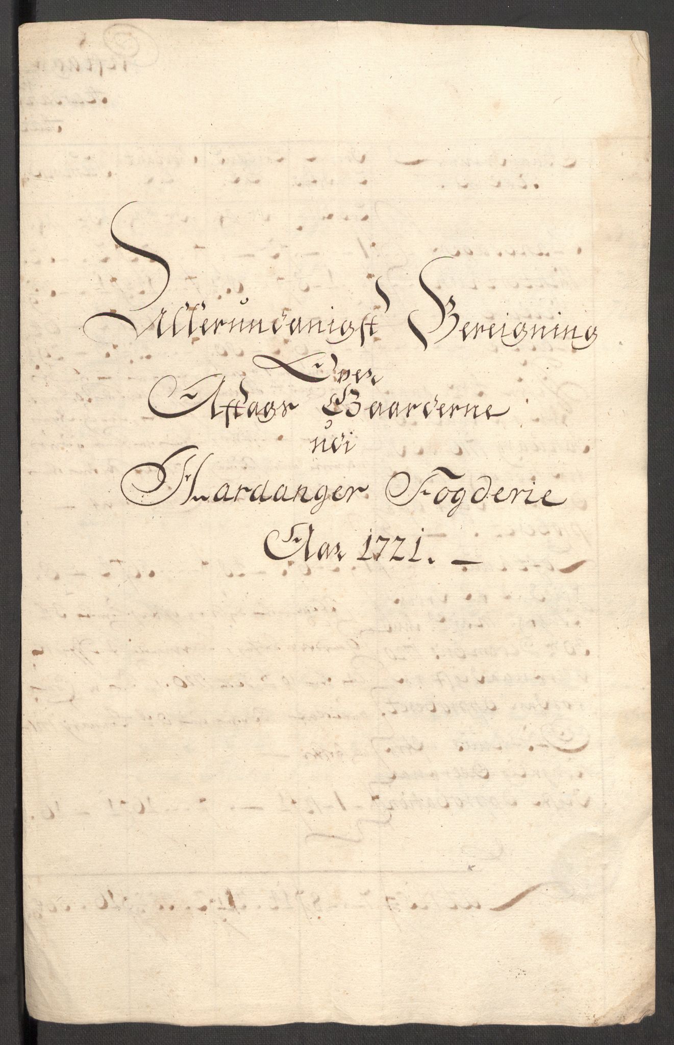 Rentekammeret inntil 1814, Reviderte regnskaper, Fogderegnskap, RA/EA-4092/R48/L3000: Fogderegnskap Sunnhordland og Hardanger, 1721, p. 388