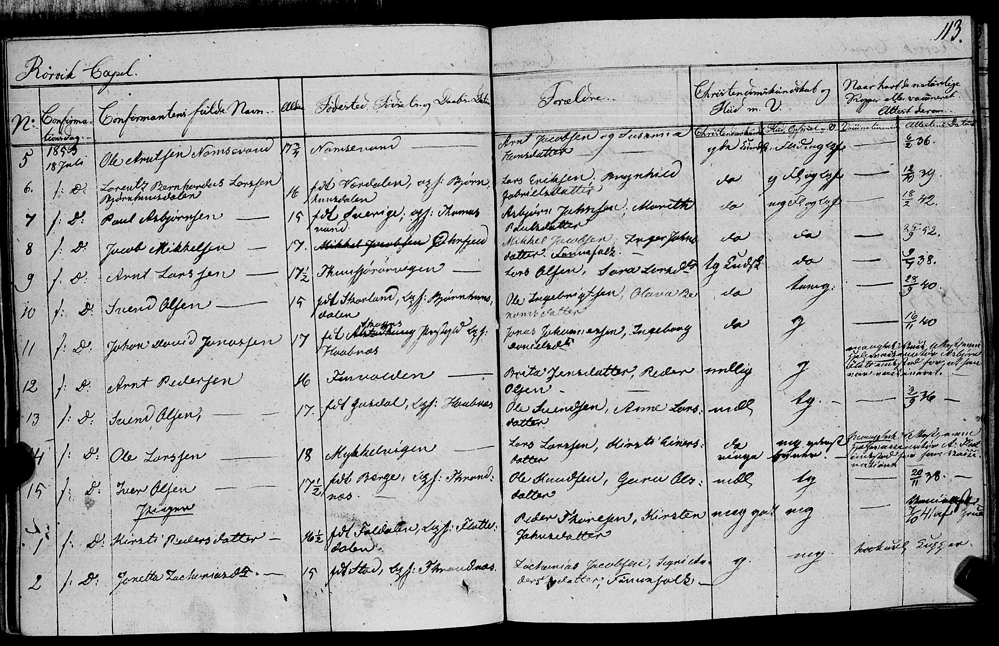Ministerialprotokoller, klokkerbøker og fødselsregistre - Nord-Trøndelag, SAT/A-1458/762/L0538: Parish register (official) no. 762A02 /1, 1833-1879, p. 113