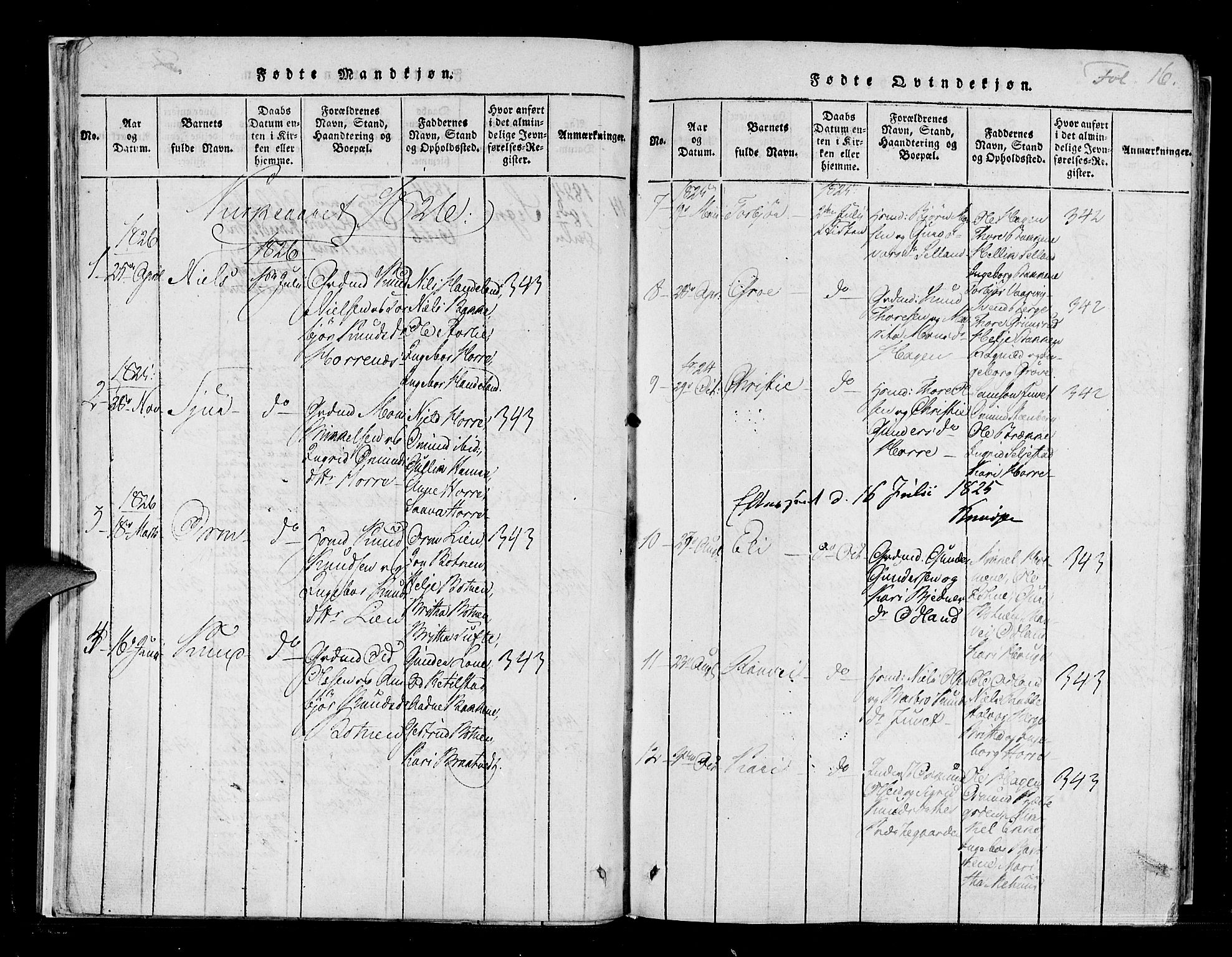 Røldal sokneprestembete, SAB/A-100247: Parish register (official) no. A 2, 1817-1856, p. 16