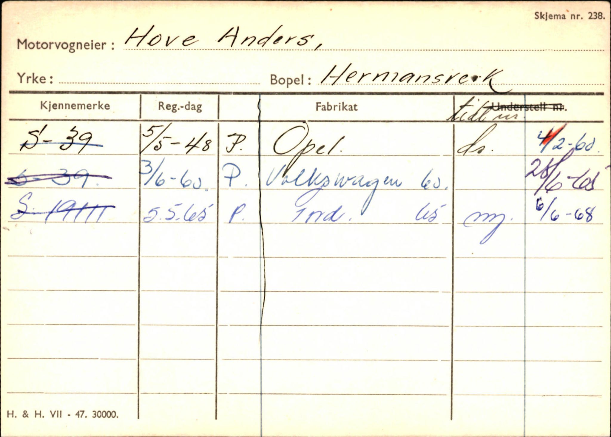 Statens vegvesen, Sogn og Fjordane vegkontor, AV/SAB-A-5301/4/F/L0126: Eigarregister Fjaler M-Å. Leikanger A-Å, 1945-1975, p. 1466