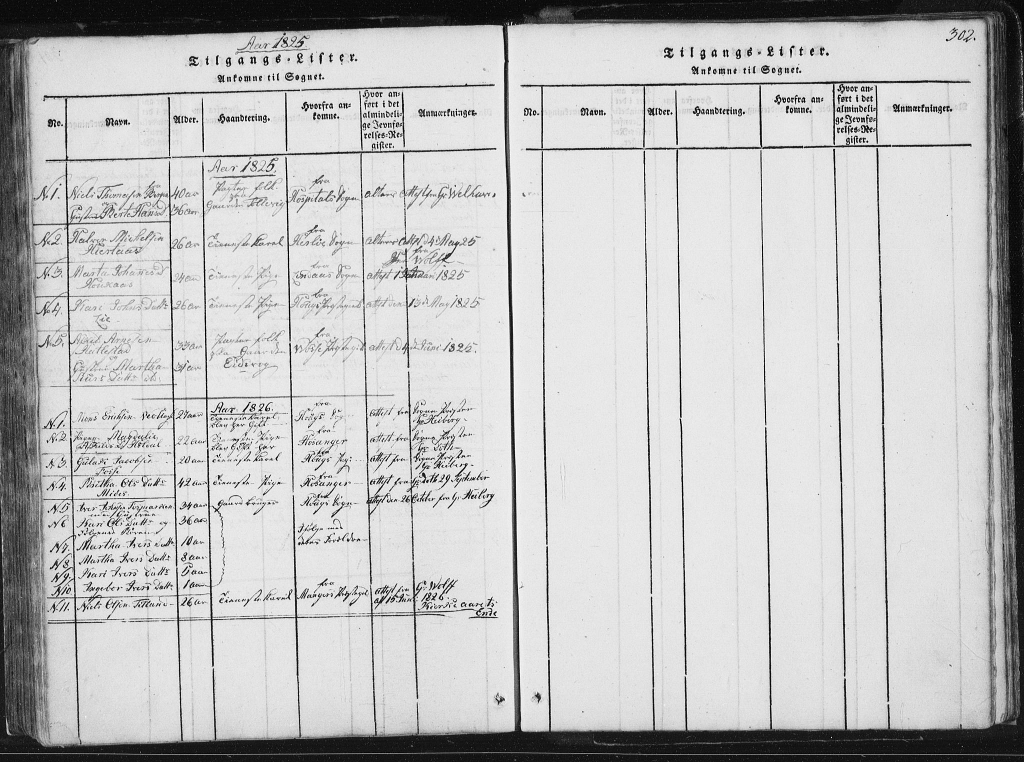 Hamre sokneprestembete, SAB/A-75501/H/Ha/Haa/Haaa/L0010: Parish register (official) no. A 10, 1816-1826, p. 302
