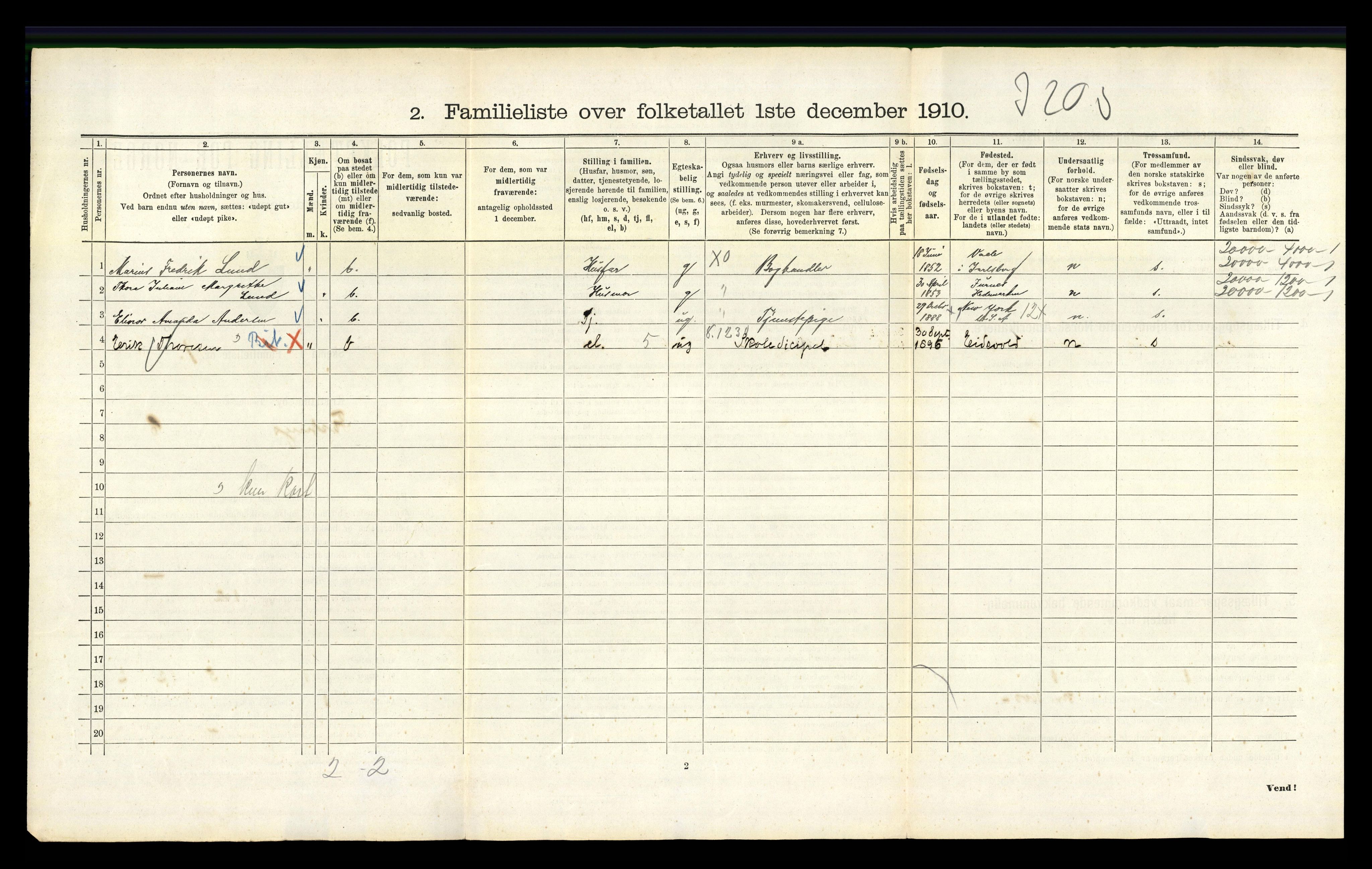 RA, 1910 census for Kristiania, 1910, p. 23370