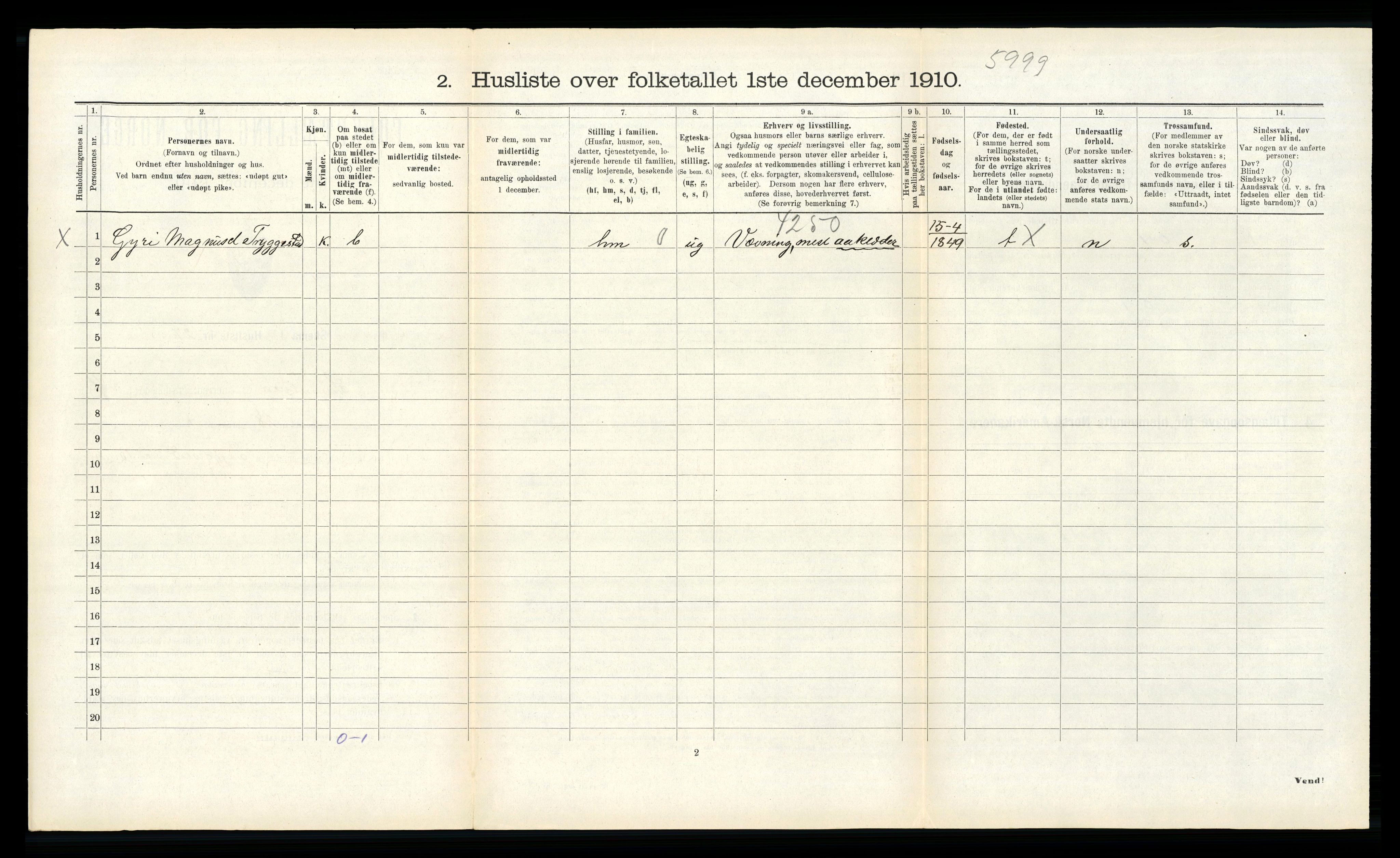 RA, 1910 census for Sunnylven, 1910, p. 339