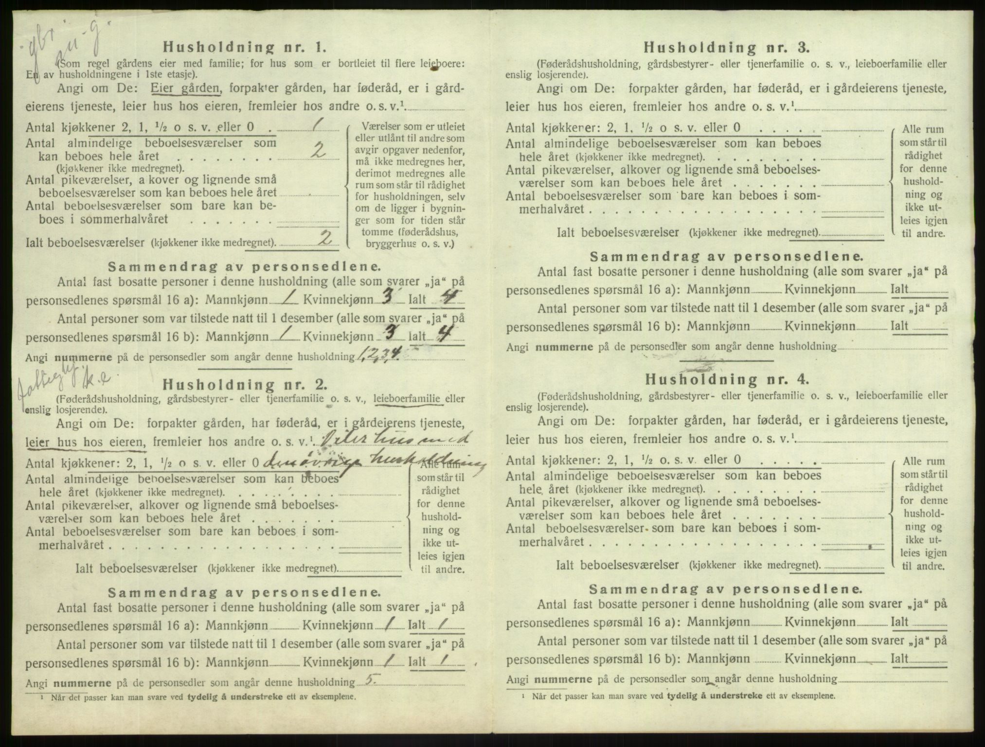 SAB, 1920 census for Jostedal, 1920, p. 21