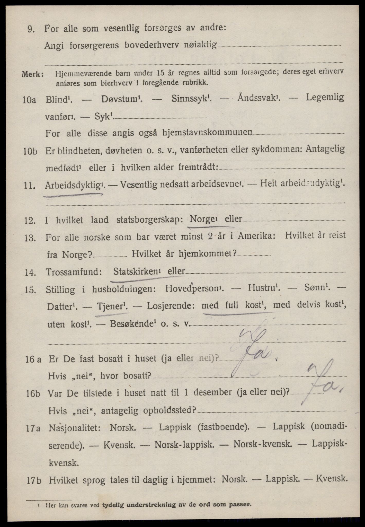 SAT, 1920 census for Meldal, 1920, p. 3648