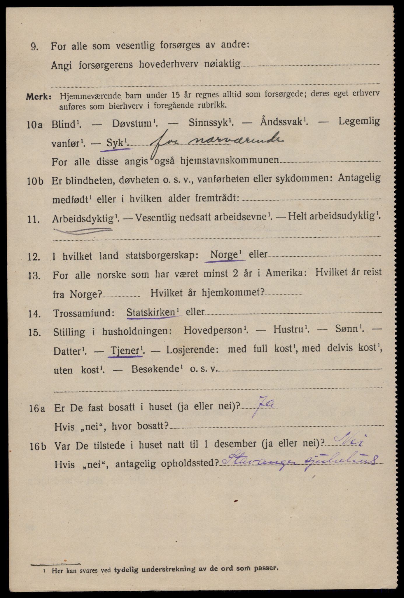 SAST, 1920 census for Stavanger, 1920, p. 82589