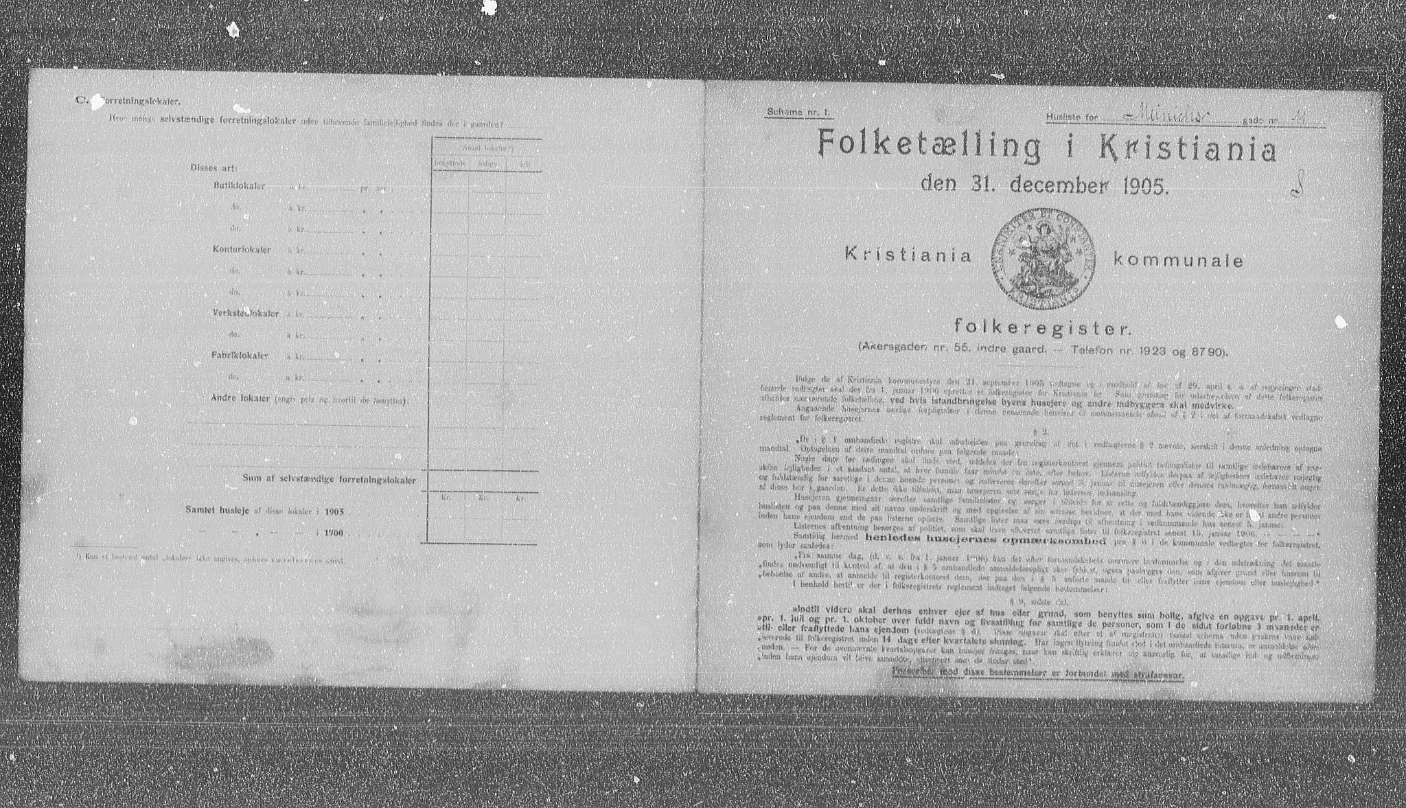OBA, Municipal Census 1905 for Kristiania, 1905, p. 34123