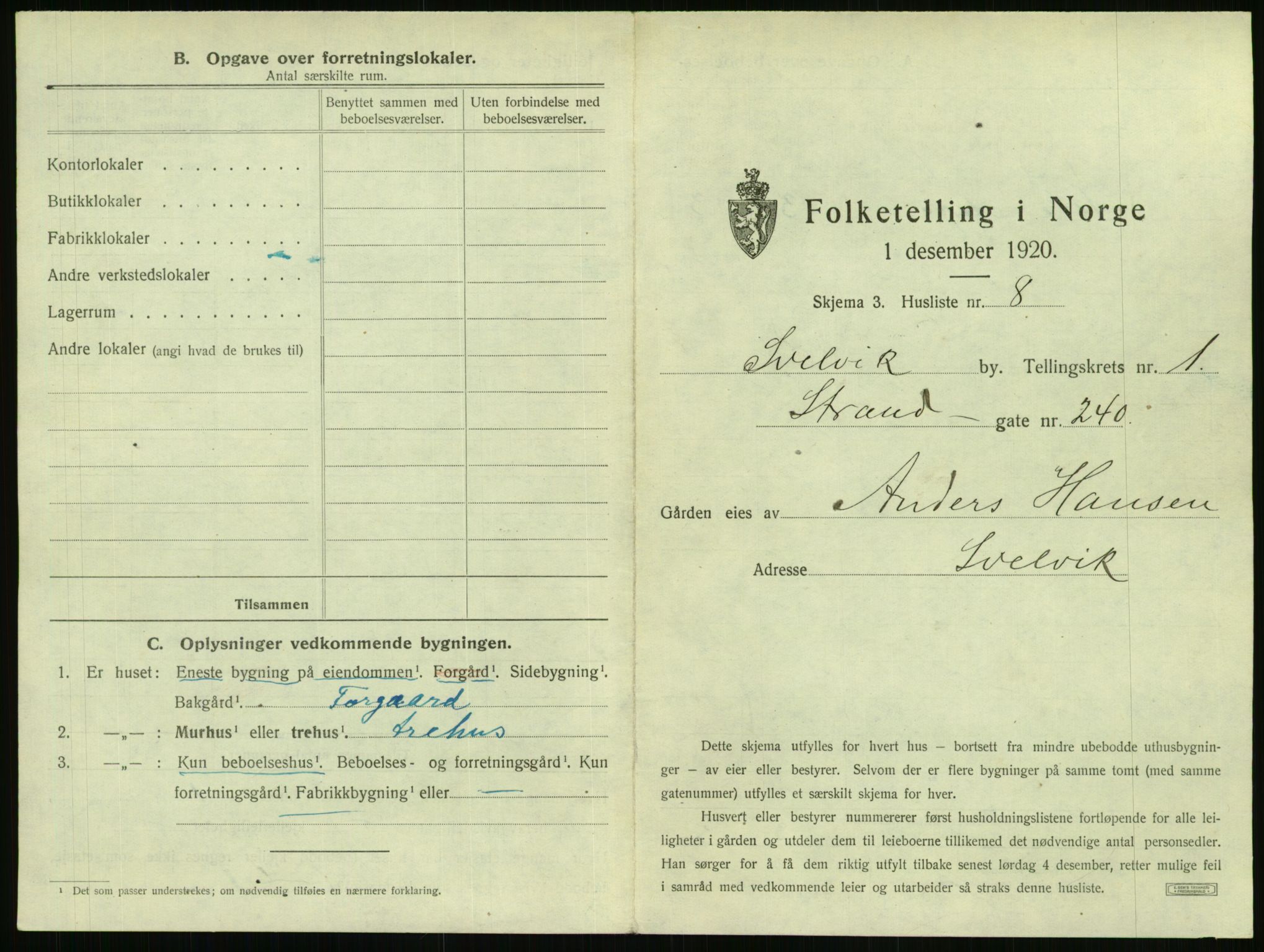 SAKO, 1920 census for Svelvik, 1920, p. 31