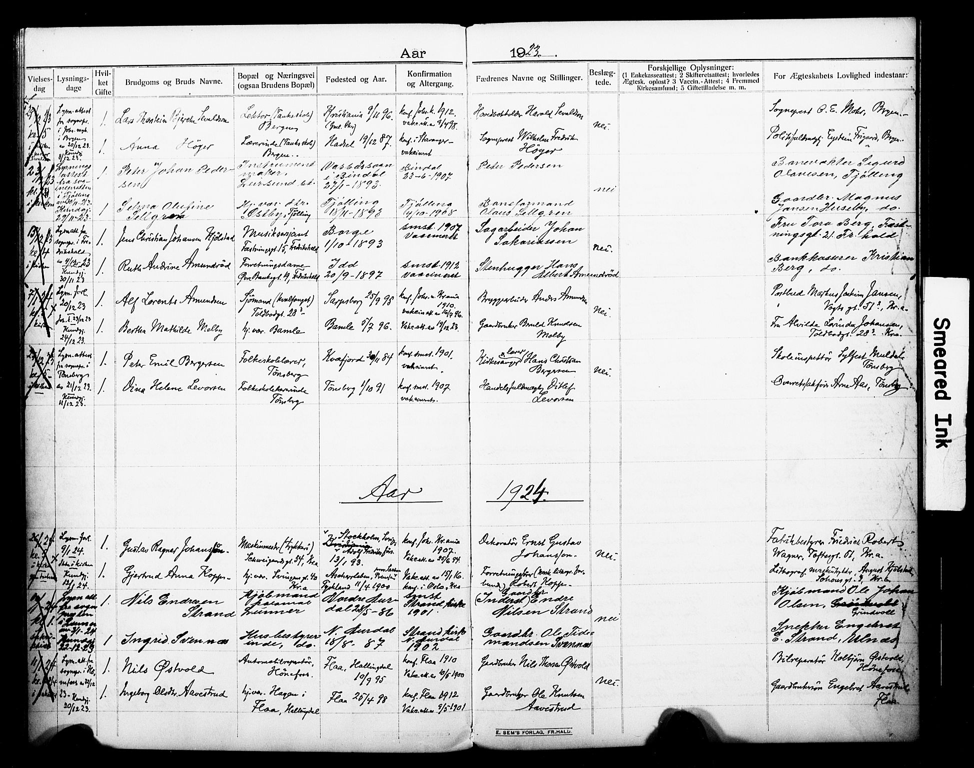 Johannes prestekontor Kirkebøker, AV/SAO-A-10852/H/Ha/L0005: Banns register no. 5, 1912-1930