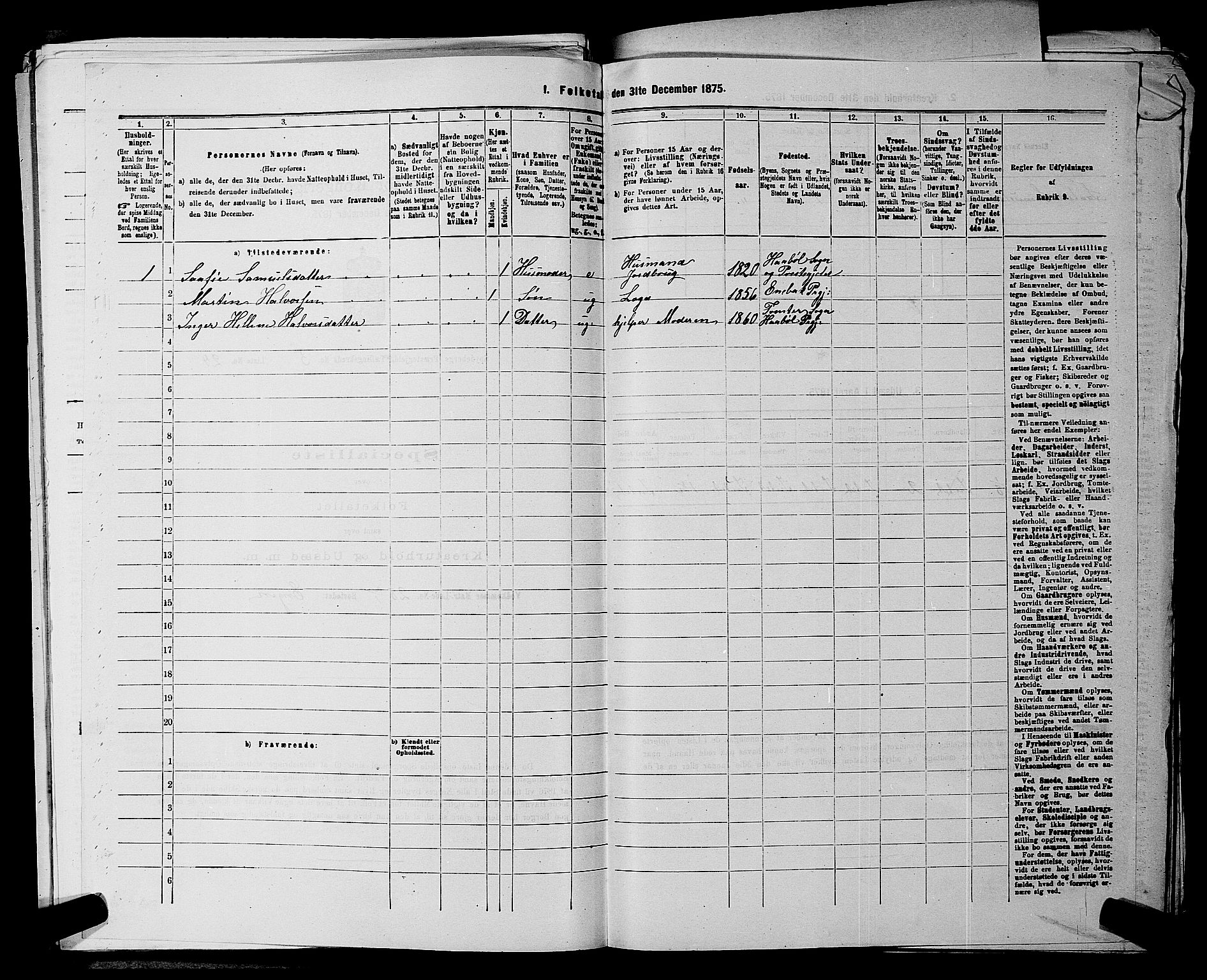 RA, 1875 census for 0123P Spydeberg, 1875, p. 690