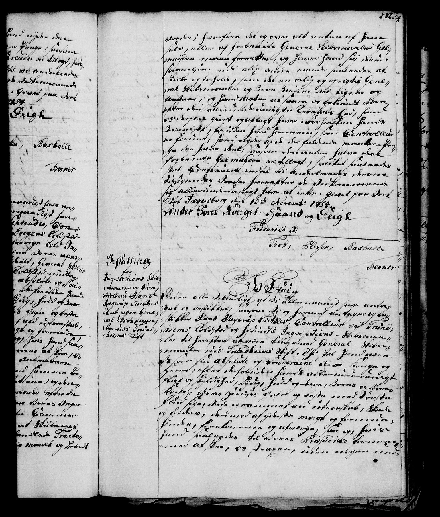 Rentekammeret, Kammerkanselliet, AV/RA-EA-3111/G/Gg/Gge/L0003: Norsk bestallingsprotokoll med register (merket RK 53.27), 1745-1761, p. 282