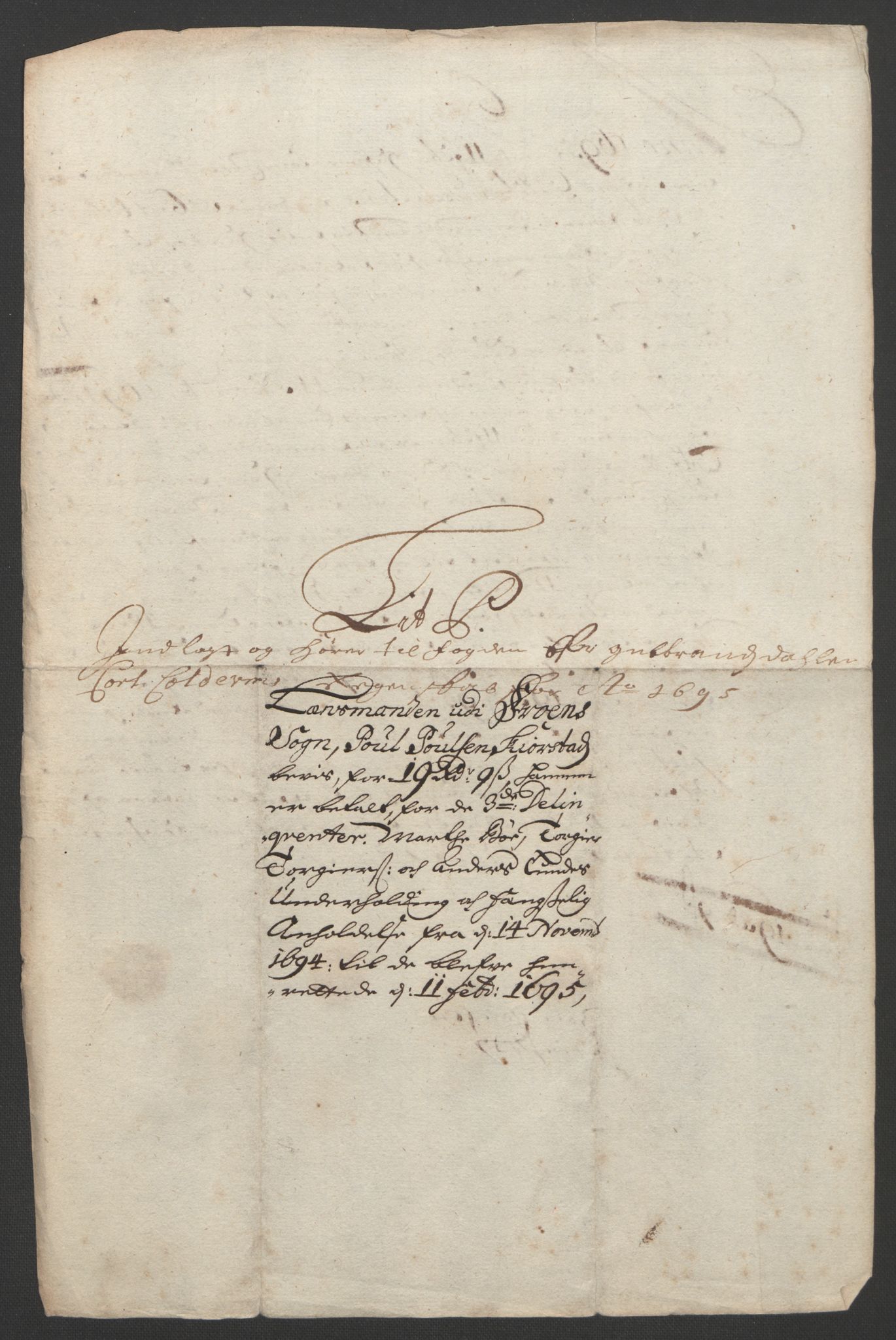 Rentekammeret inntil 1814, Reviderte regnskaper, Fogderegnskap, AV/RA-EA-4092/R17/L1169: Fogderegnskap Gudbrandsdal, 1695, p. 177