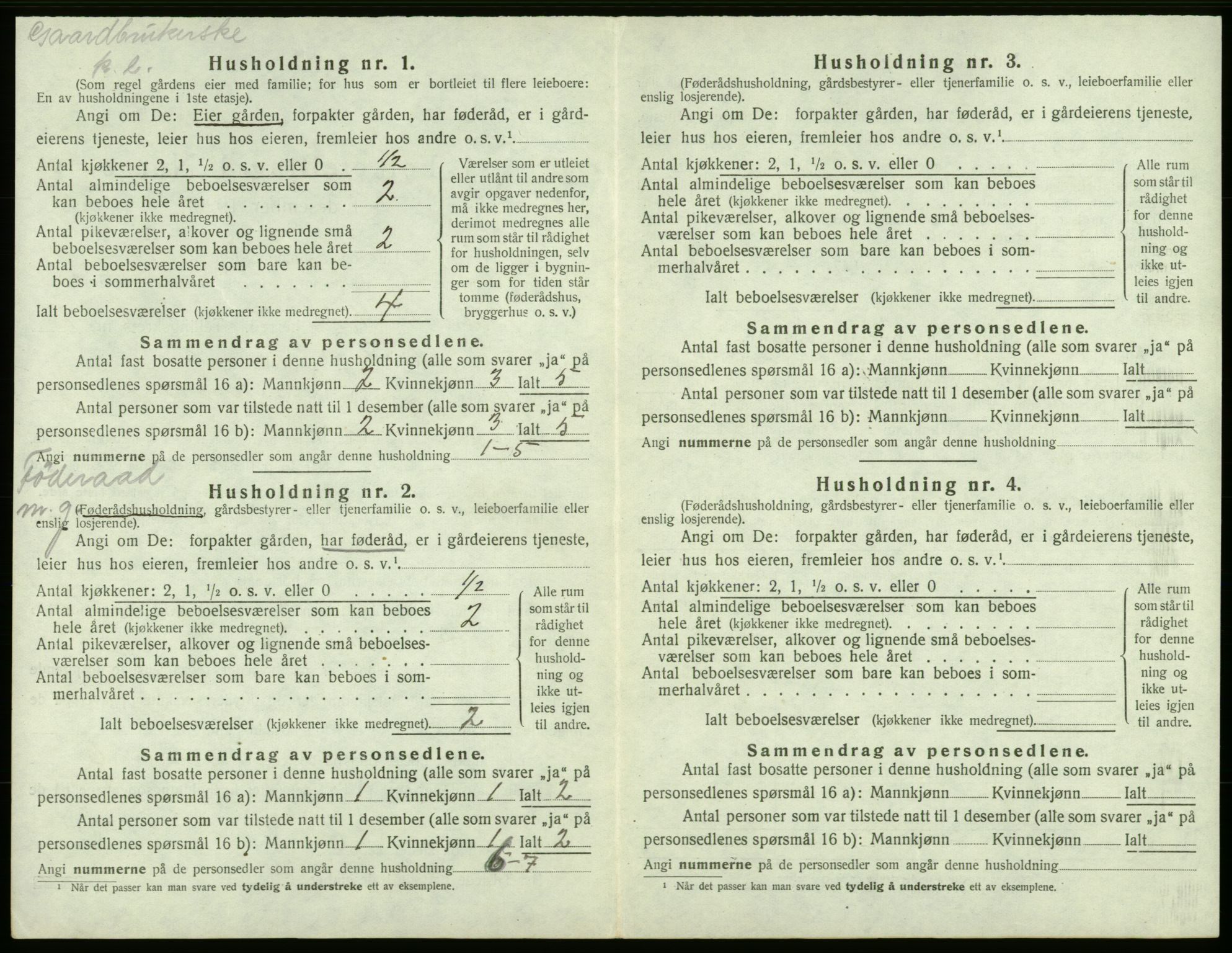 SAB, 1920 census for Bremnes, 1920, p. 70