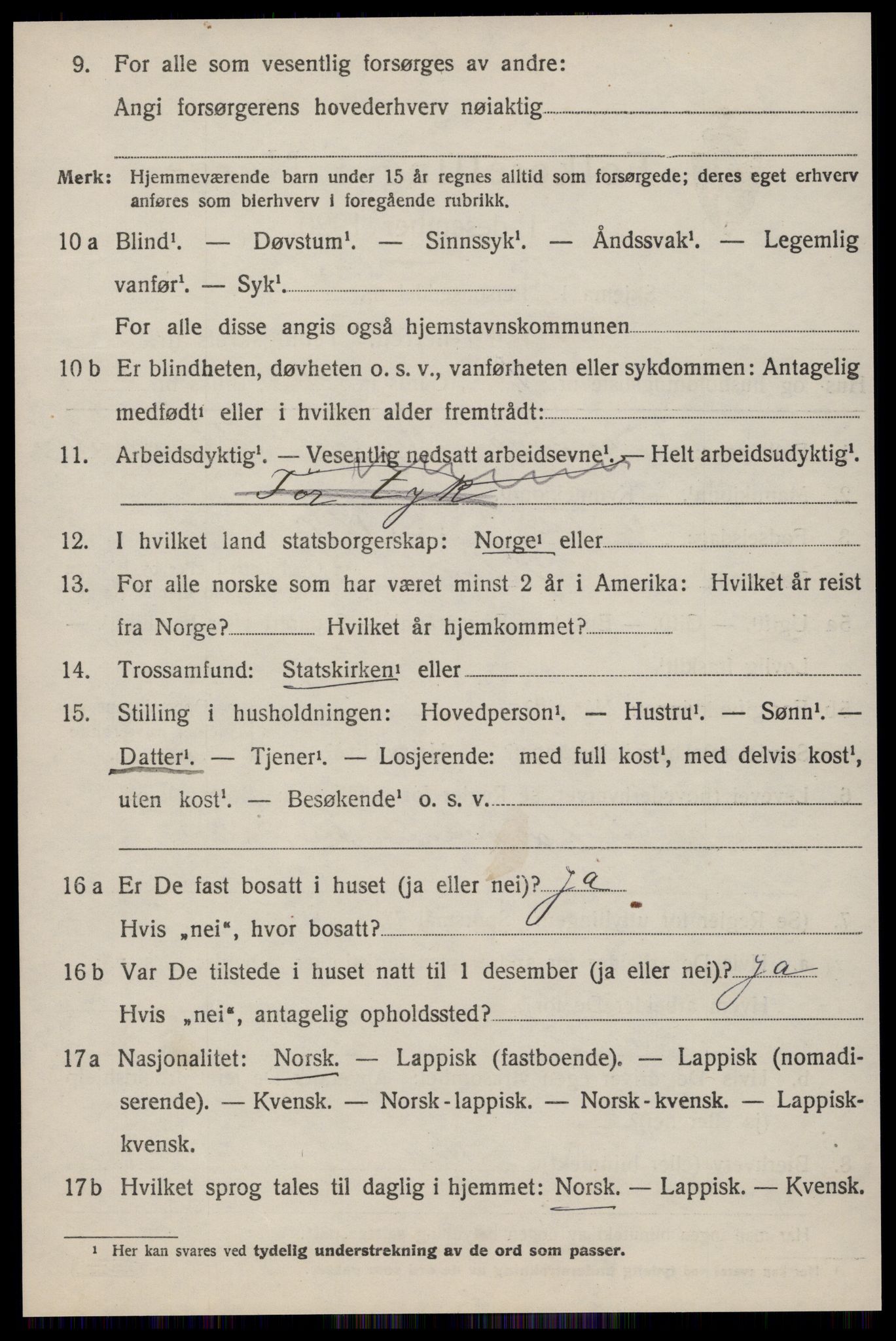 SAT, 1920 census for Ørland, 1920, p. 7840