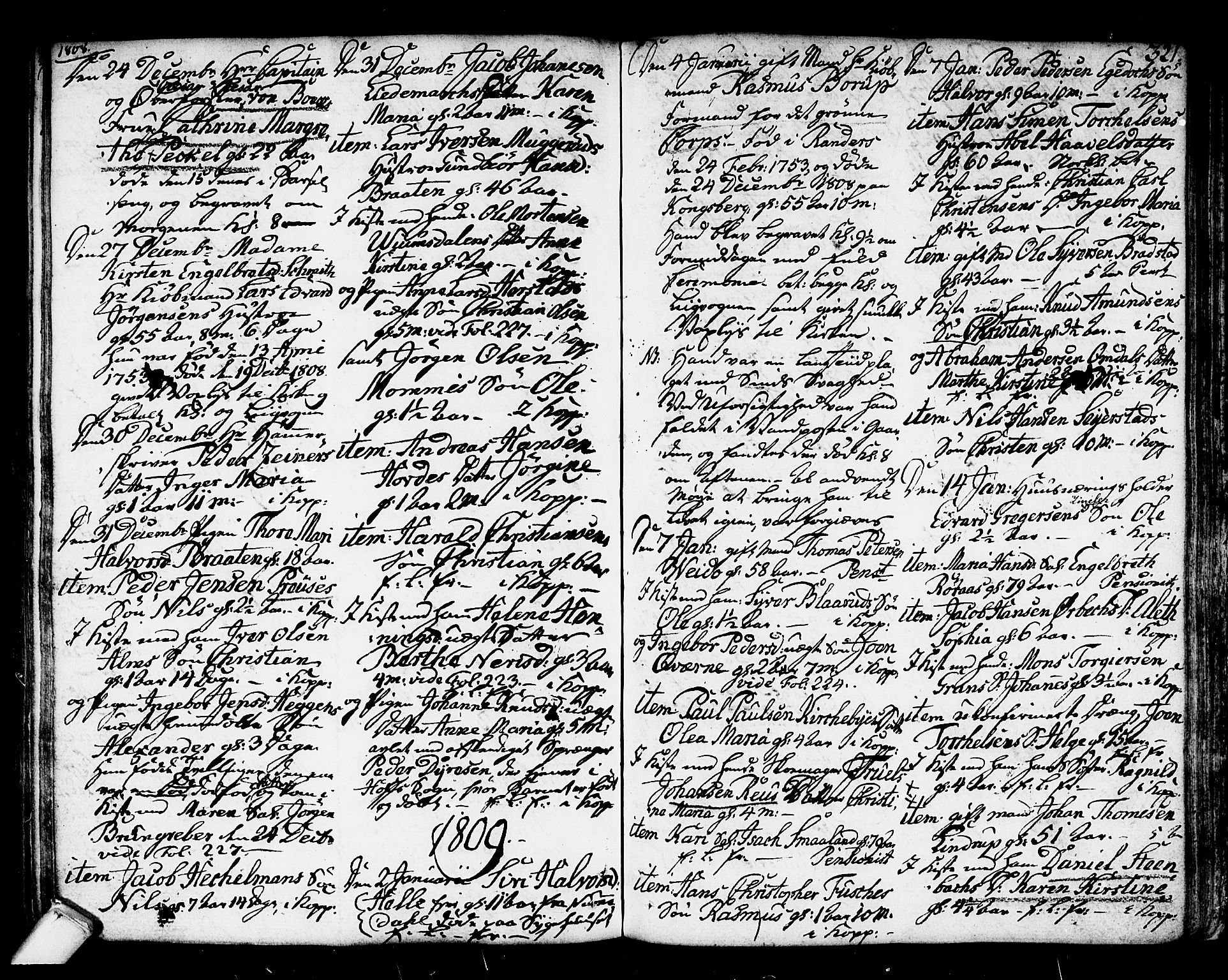 Kongsberg kirkebøker, SAKO/A-22/F/Fa/L0007: Parish register (official) no. I 7, 1795-1816, p. 321