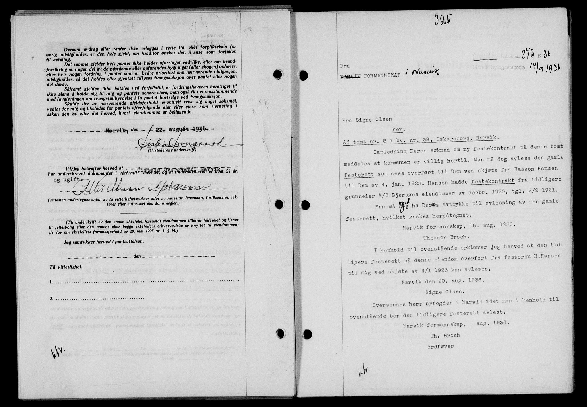 Narvik sorenskriveri, SAT/A-0002/1/2/2C/2Ca/L0011: Mortgage book no. 14, 1935-1937, Deed date: 14.09.1936