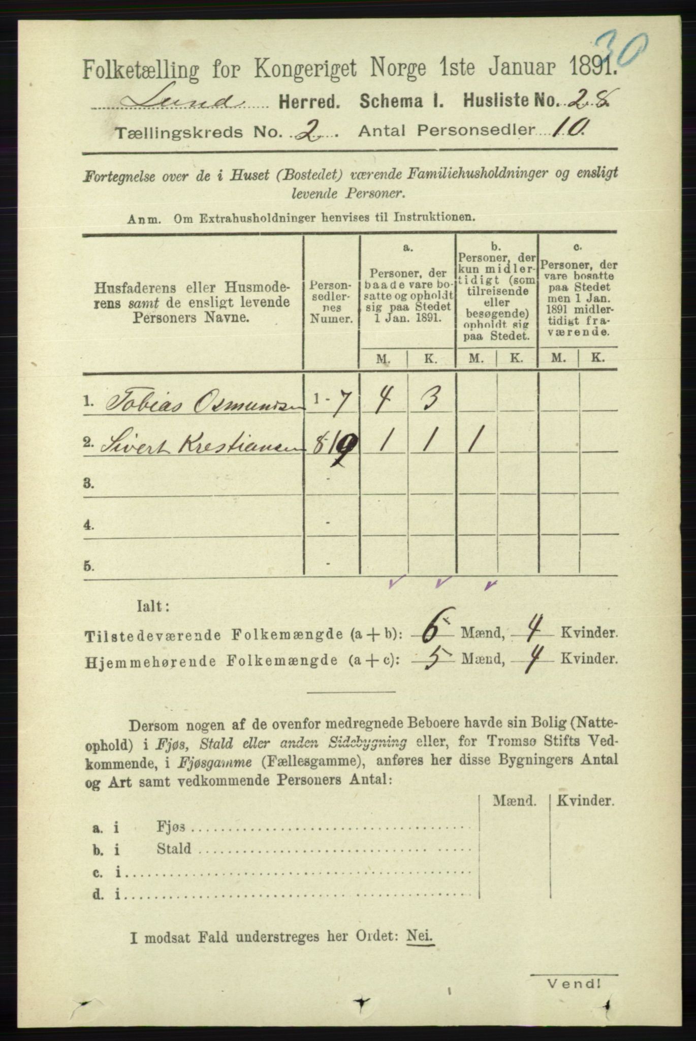 RA, 1891 census for 1112 Lund, 1891, p. 299