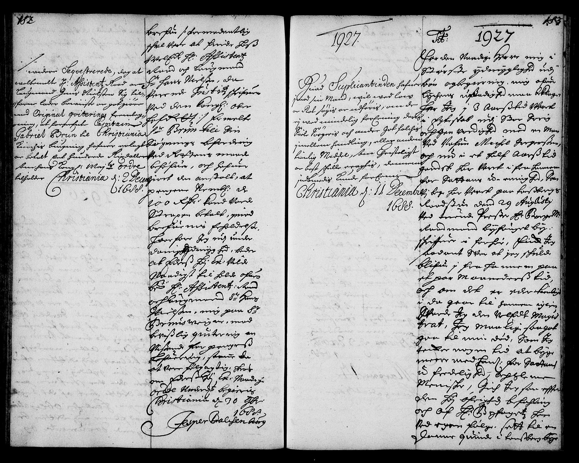 Stattholderembetet 1572-1771, AV/RA-EA-2870/Ae/L0006: Supplikasjons- og resolusjonsprotokoll, 1688-1689, p. 182-183