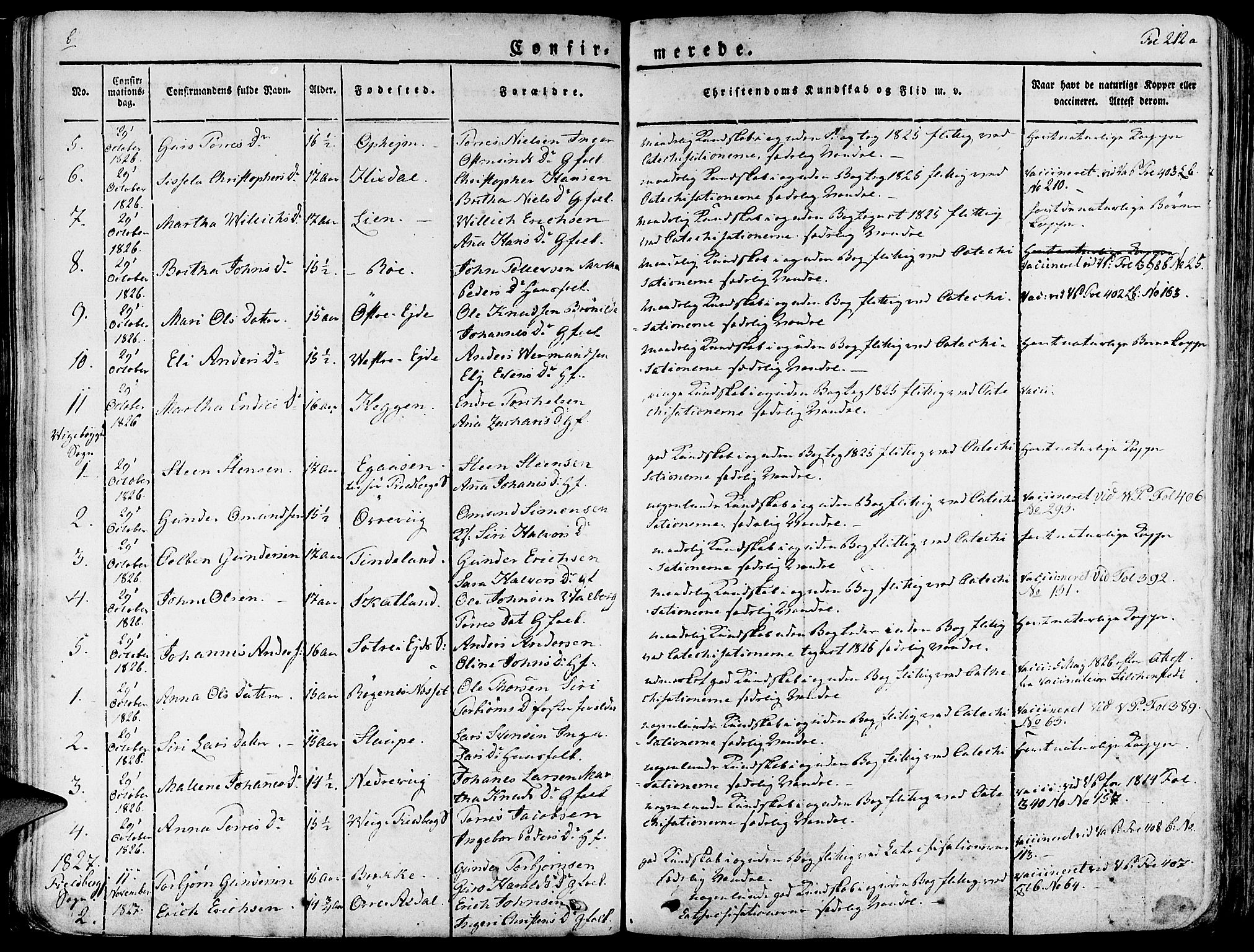 Fjelberg sokneprestembete, SAB/A-75201/H/Haa: Parish register (official) no. A 5, 1822-1834, p. 212