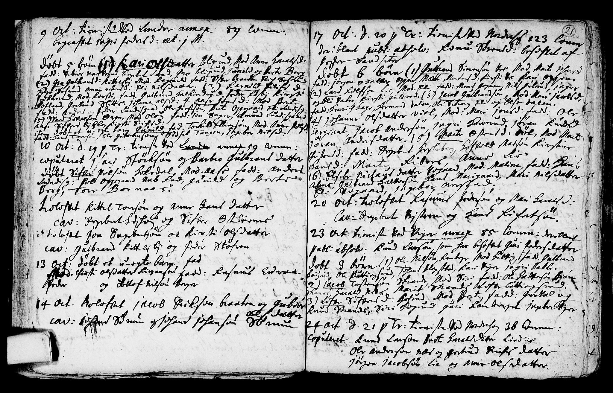 Norderhov kirkebøker, SAKO/A-237/F/Fa/L0001: Parish register (official) no. 1, 1704-1716, p. 21