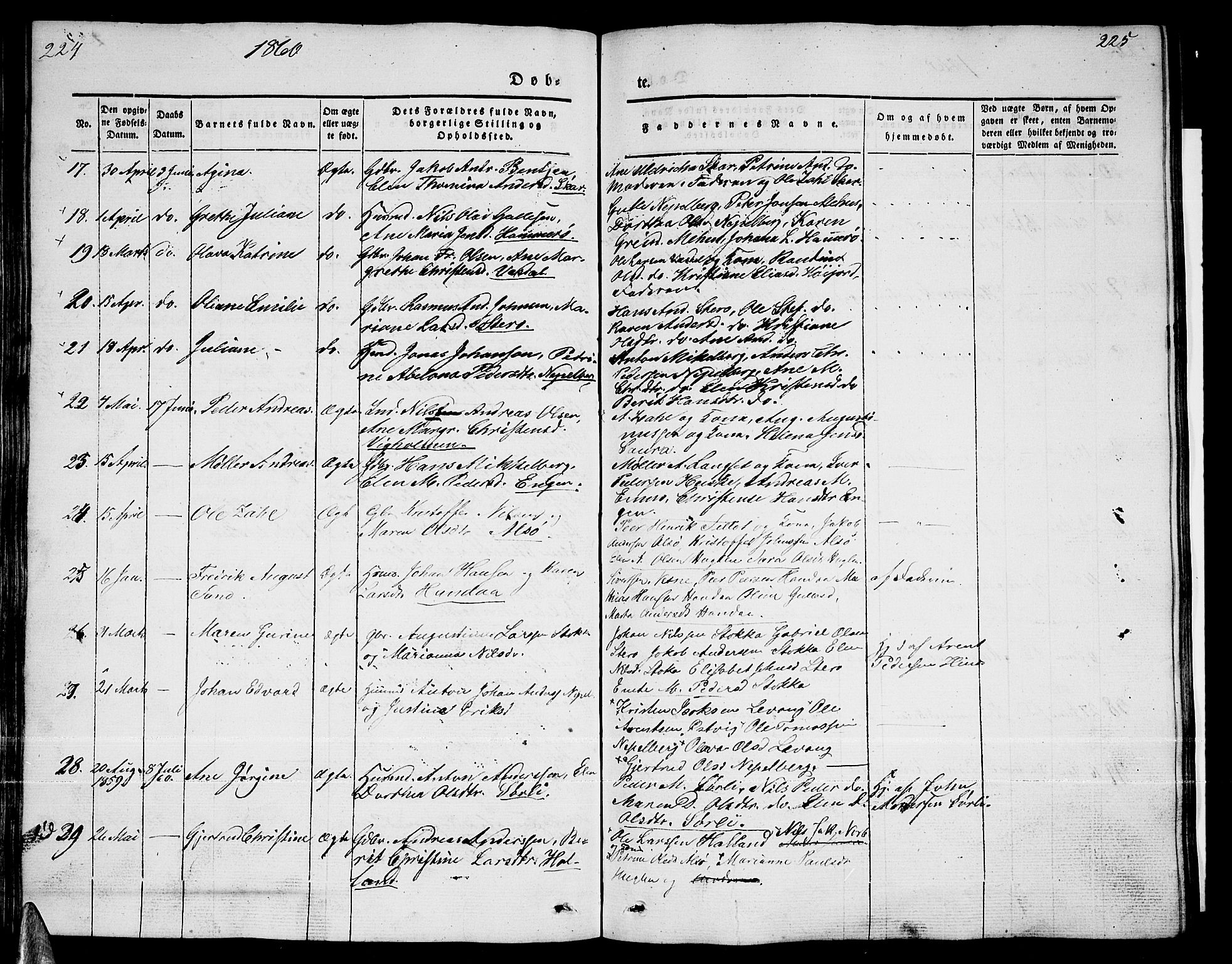 Ministerialprotokoller, klokkerbøker og fødselsregistre - Nordland, AV/SAT-A-1459/838/L0555: Parish register (copy) no. 838C02, 1842-1861, p. 224-225