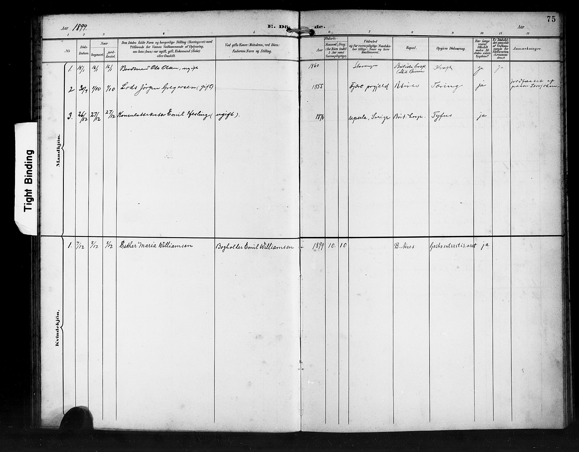 Den norske sjømannsmisjon i utlandet/Syd-Amerika (Buenos Aires m.fl.), SAB/SAB/PA-0118/H/Ha/L0002: Parish register (official) no. A 2, 1899-1919, p. 75